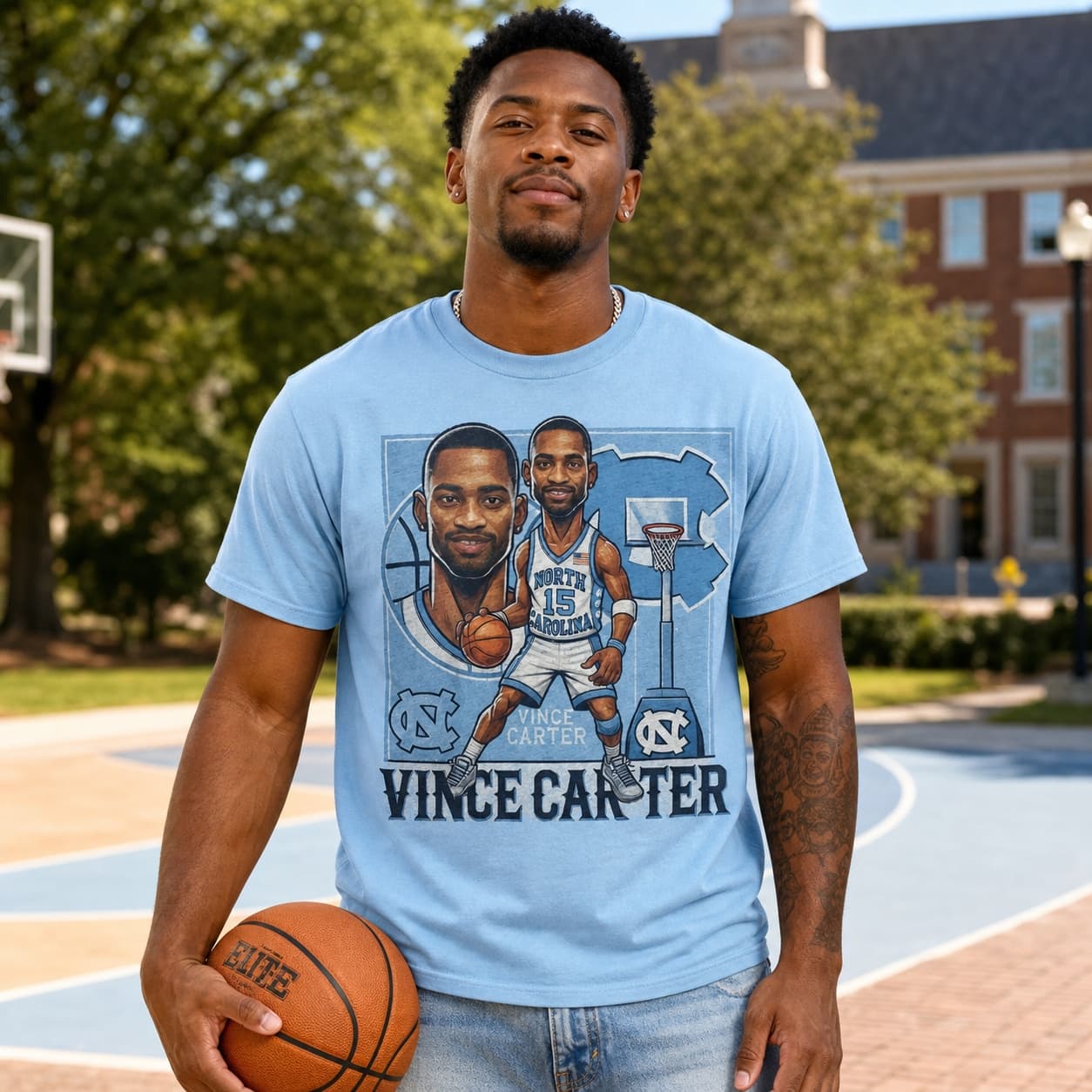 North Carolina Tar Heels Vince Carter Exclusive Retro Basketball 1996 Shirt