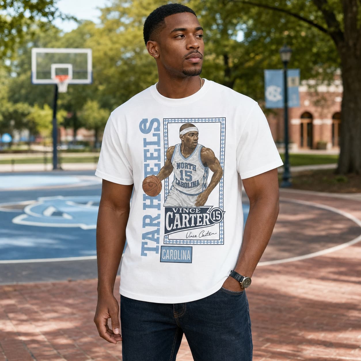 North Carolina Tar Heels Vince Carter Retro Basketball Shirt