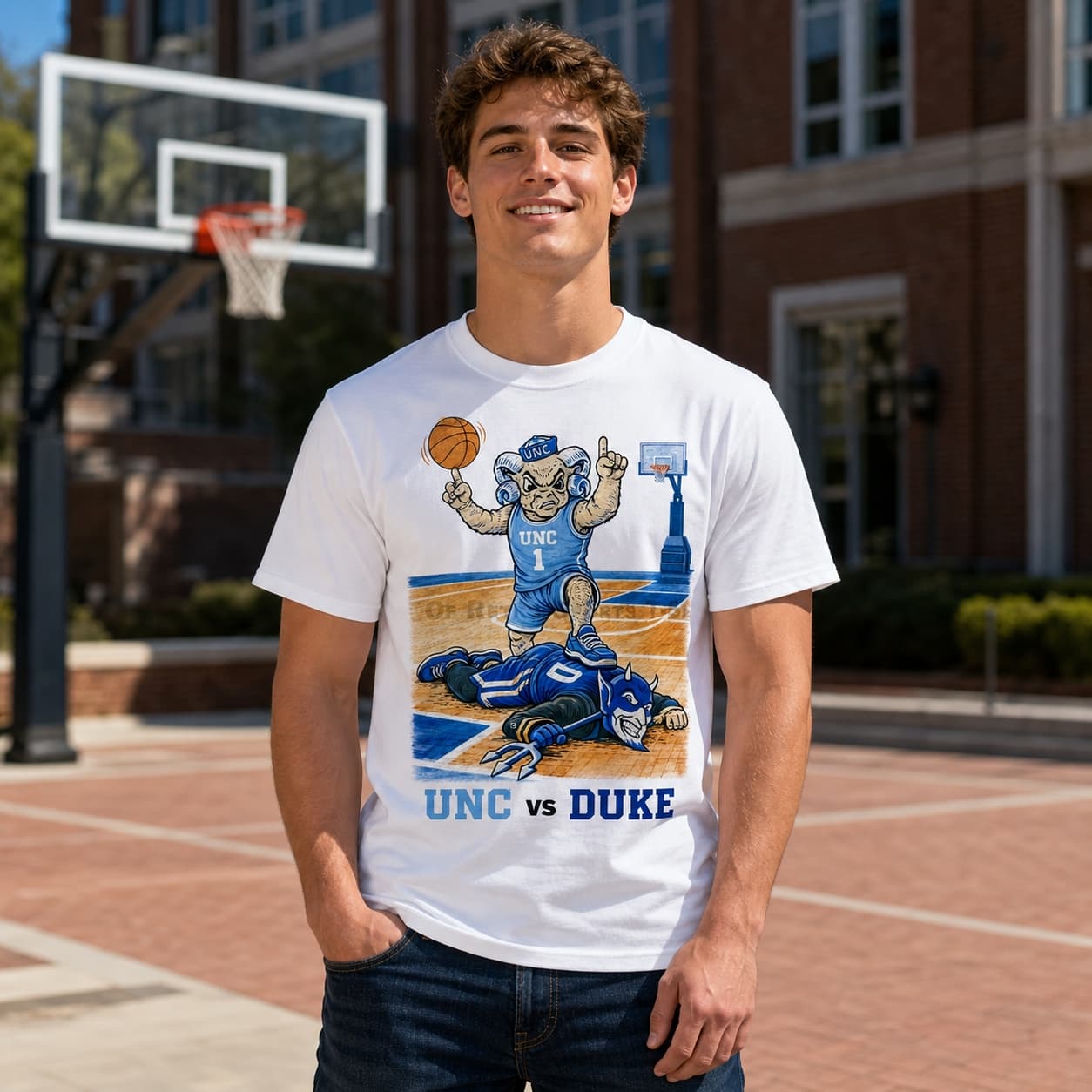 North Carolina Tar Heels vs Duke Blue Devils Rivals Basketball T-Shirt