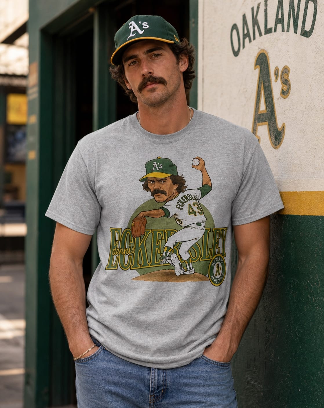 Oakland A’s Athletics Dennis Eckersley Retro Baseball 1989 Artwork Shirt