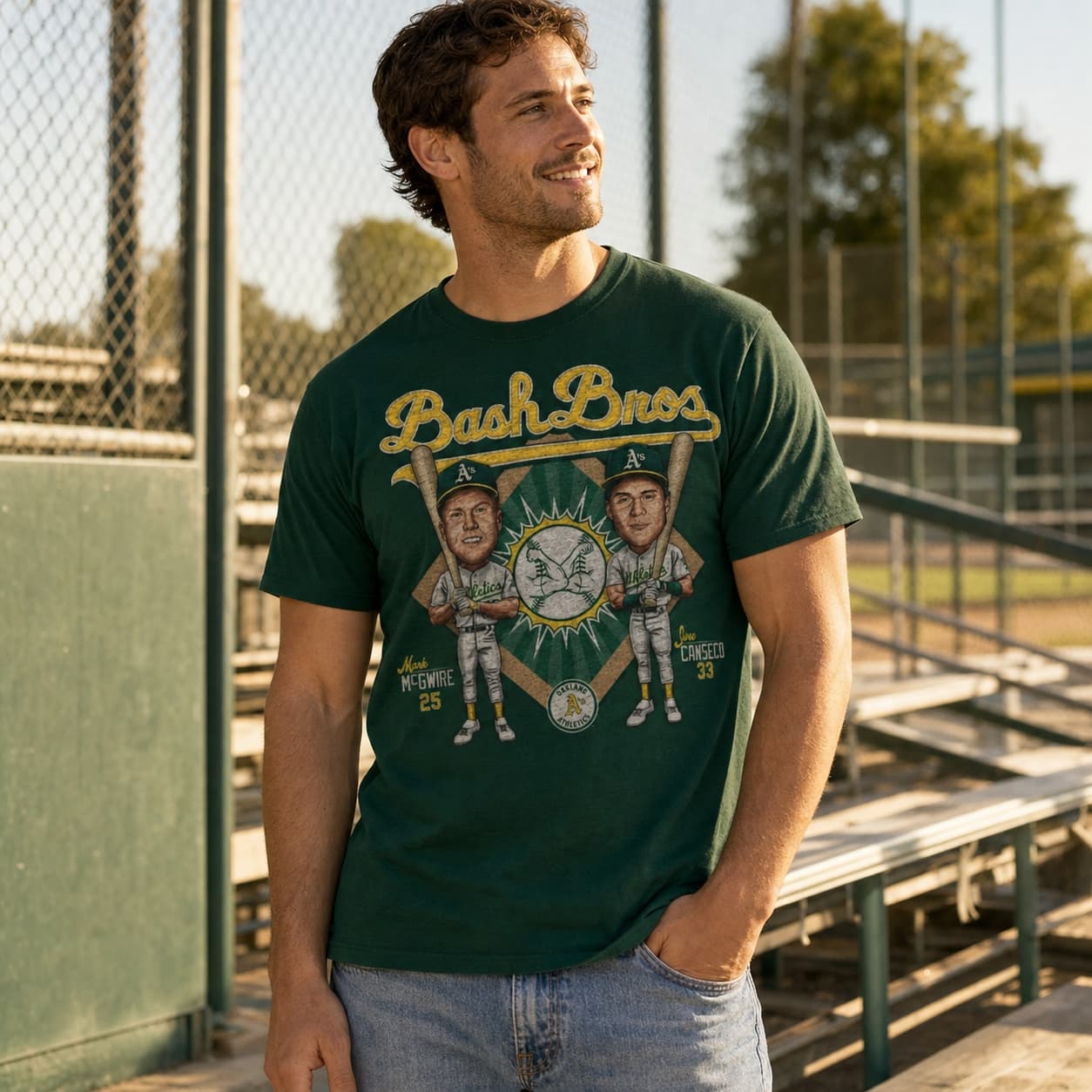 Oakland A’s Retro Bash Brothers McGwire Canseco Baseball 1988 Artwork Shirt