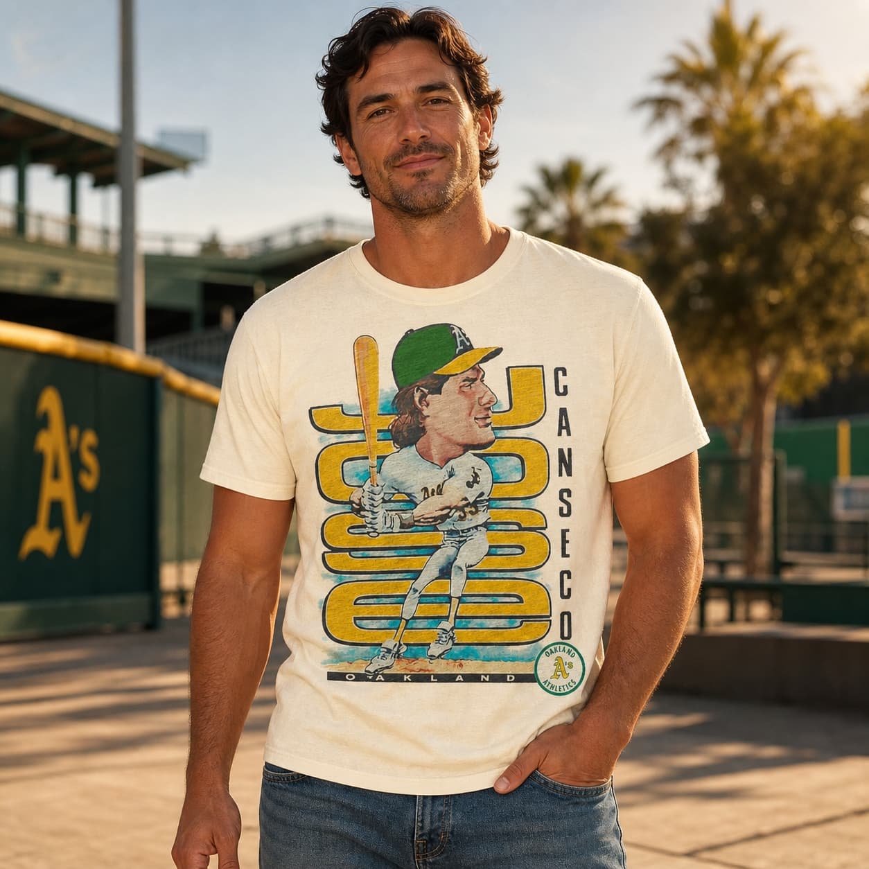 Oakland A’s Retro Jose Canseco Baseball 1990 Artwork Shirt