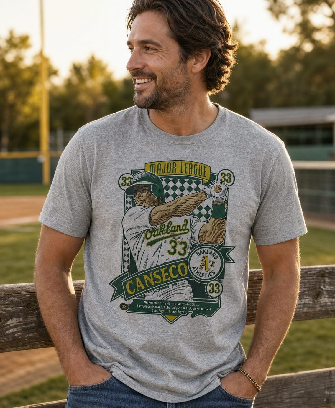 Oakland Athletics A’s Jose Canseco Retro Baseball 1989 Artwork Shirt