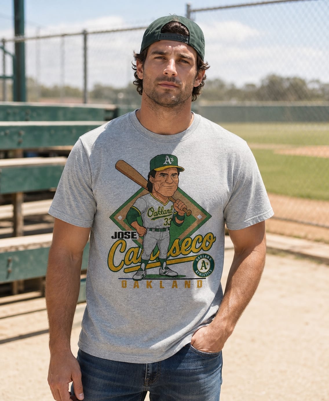 Oakland Athletics Jose Canseco Exclusive Retro Baseball 1989 Artwork Shirt