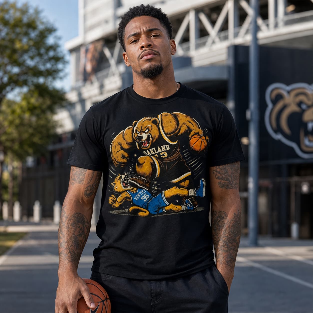 Oakland Golden Grizzlies vs. Kentucky Wildcats Retro Rivalry Basketball Shirt