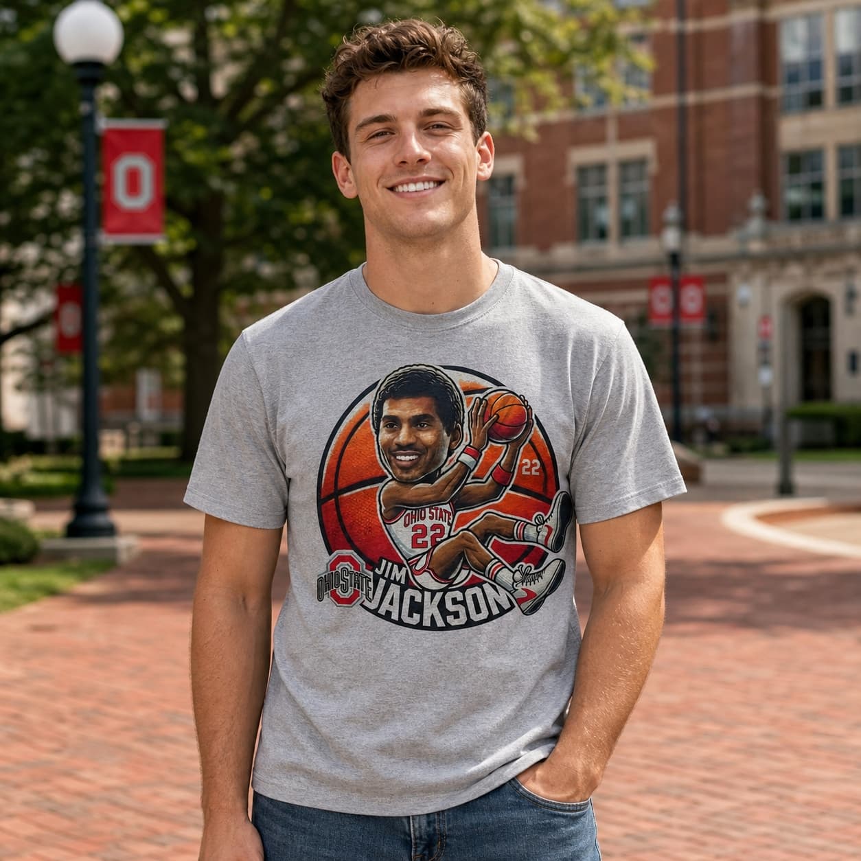 Ohio State Buckeyes Jim Jackson Exclusive Retro March Madness Basketball Shirt