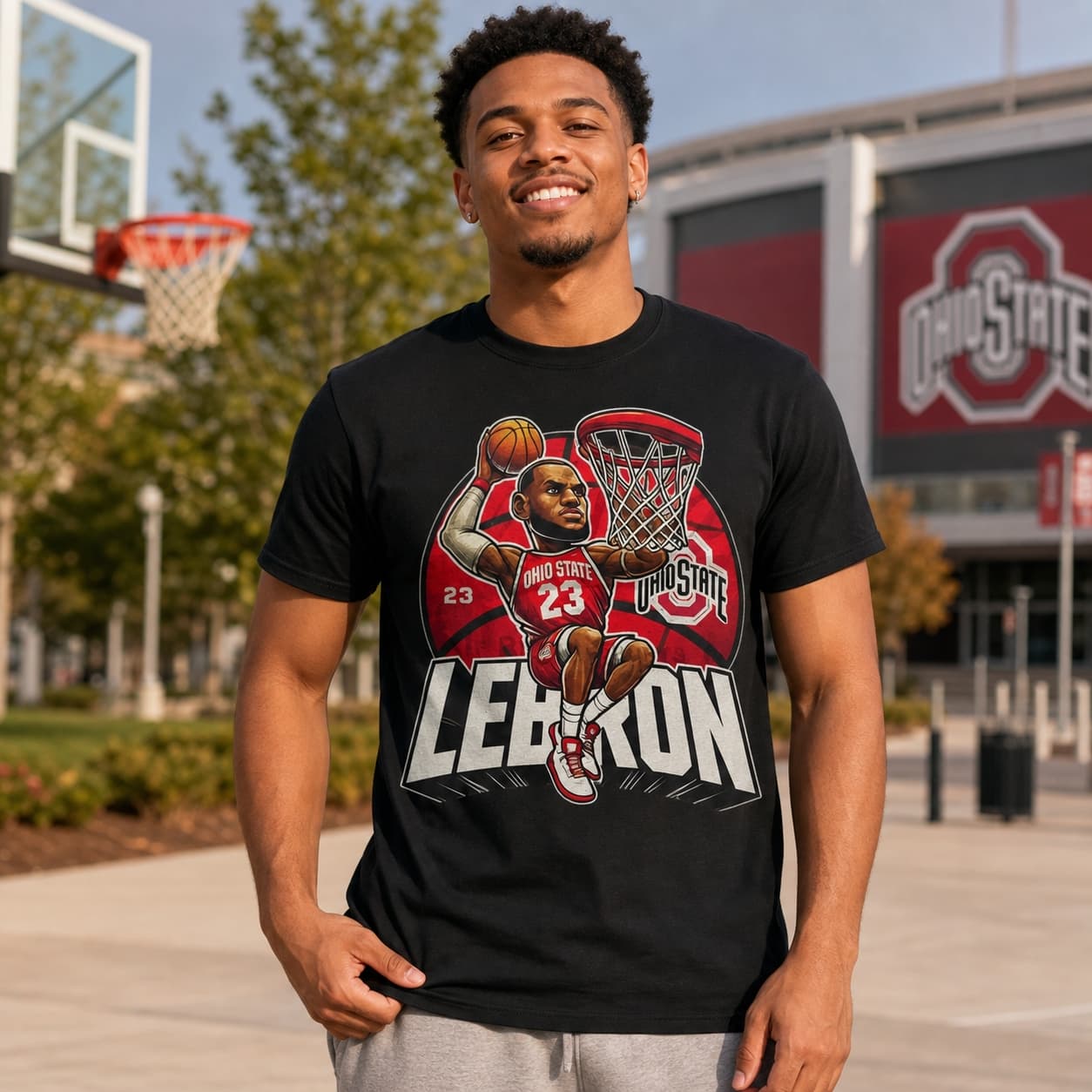 Ohio State Buckeyes LeBron James Exclusive Retro March Madness Basketball Shirt