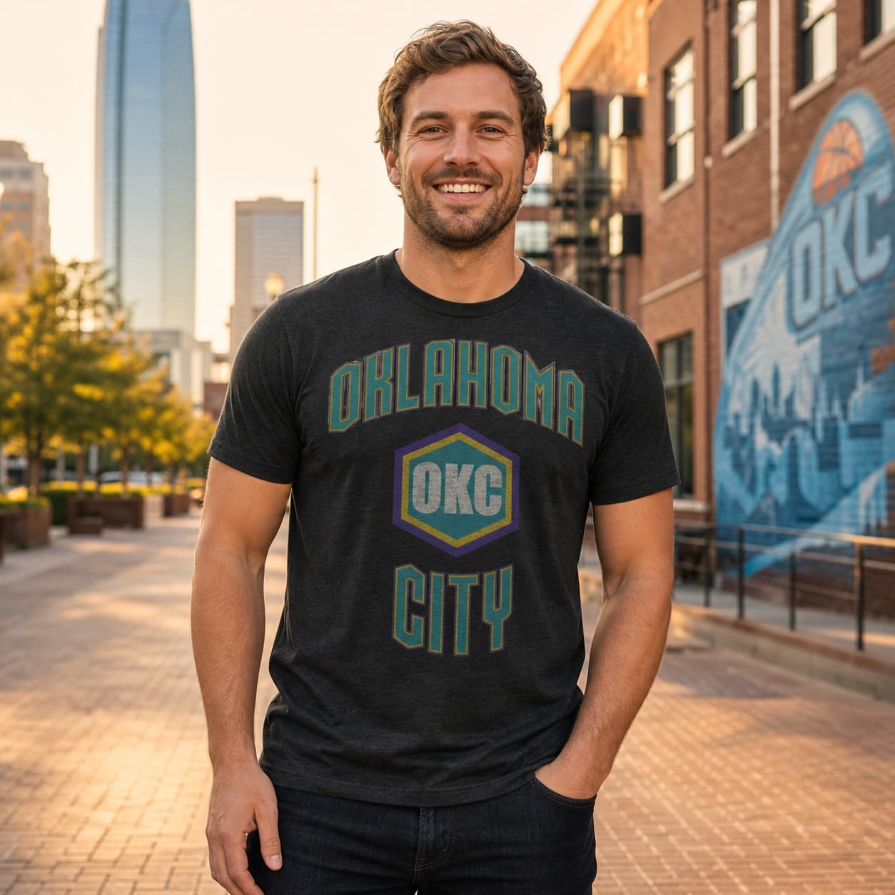 Oklahoma City Thunder Retro Basketball OKC Shirt