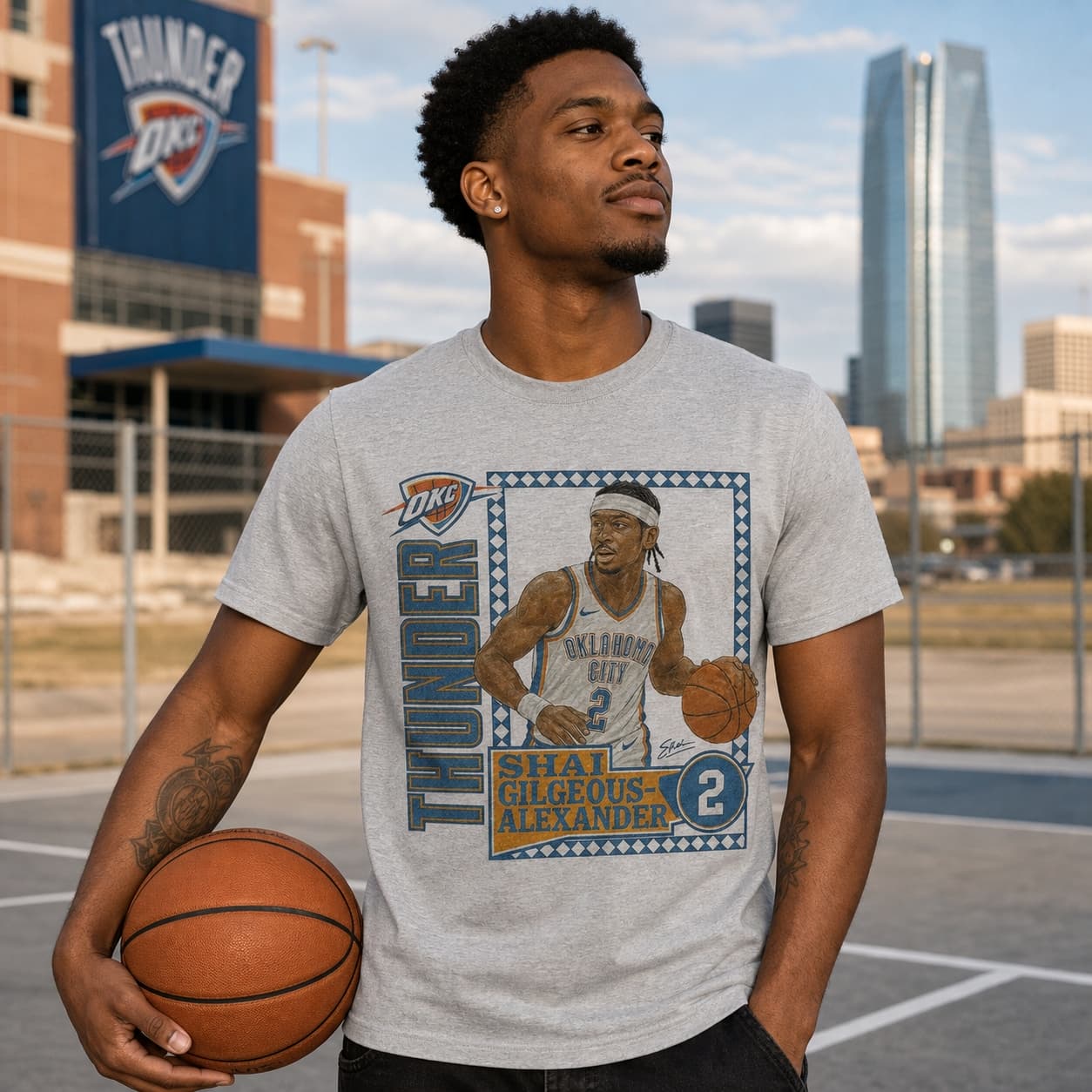 Oklahoma City Thunder Shai Gilgeous-Alexander Exclusive Retro Basketball Shirt