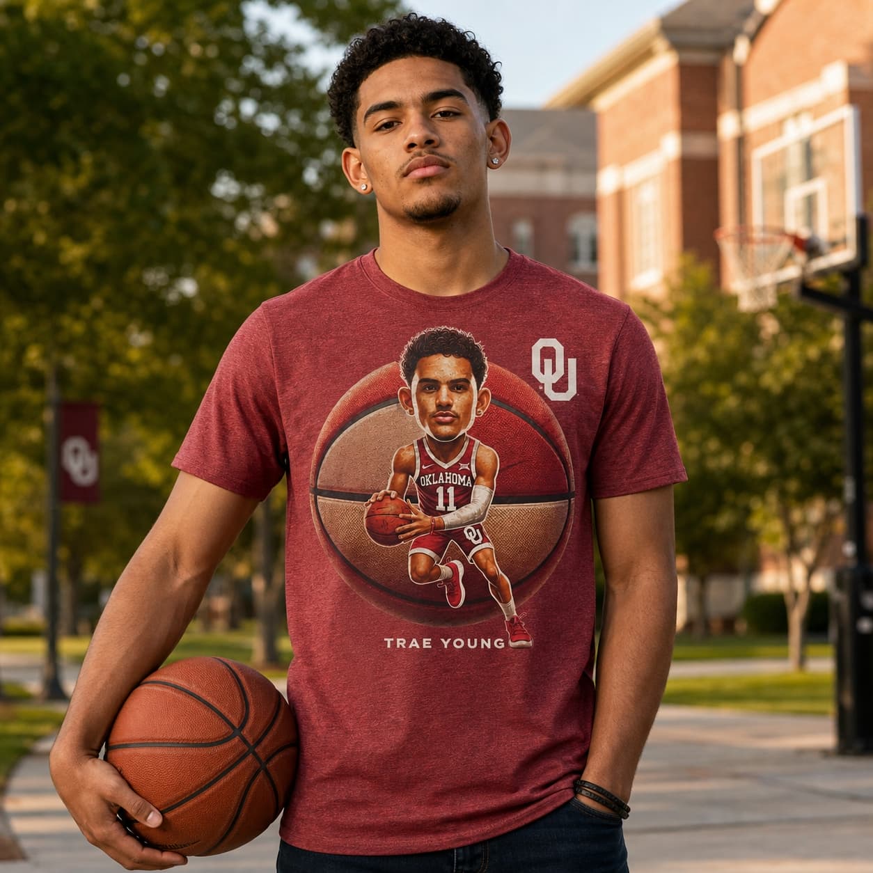 Oklahoma Sooners Trae Young Exclusive Retro March Madness Basketball Shirt