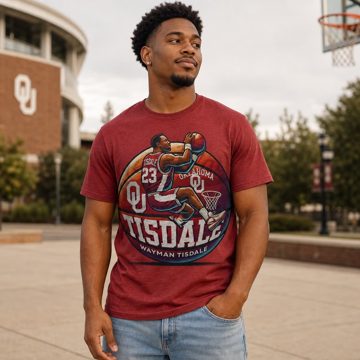 Oklahoma Sooners Wayman Tisdale Exclusive Retro March Madness Basketball Shirt