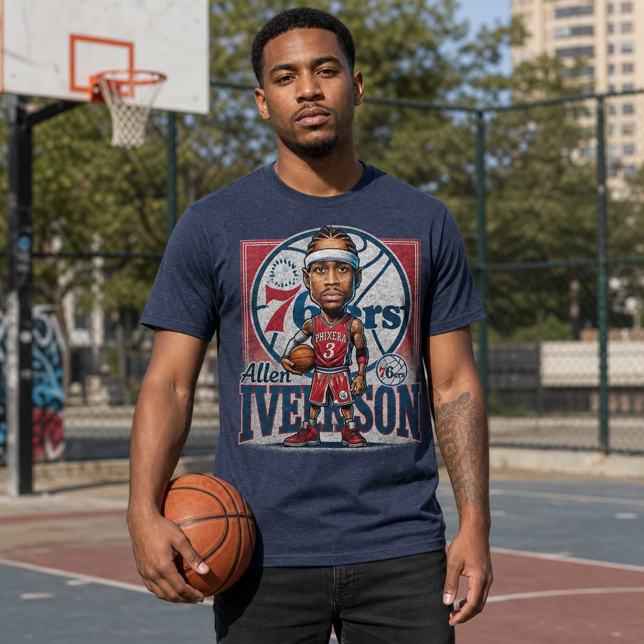 Philadelphia 76ers Allen Iverson The Answer Exclusive Retro Basketball 1996 Shirt