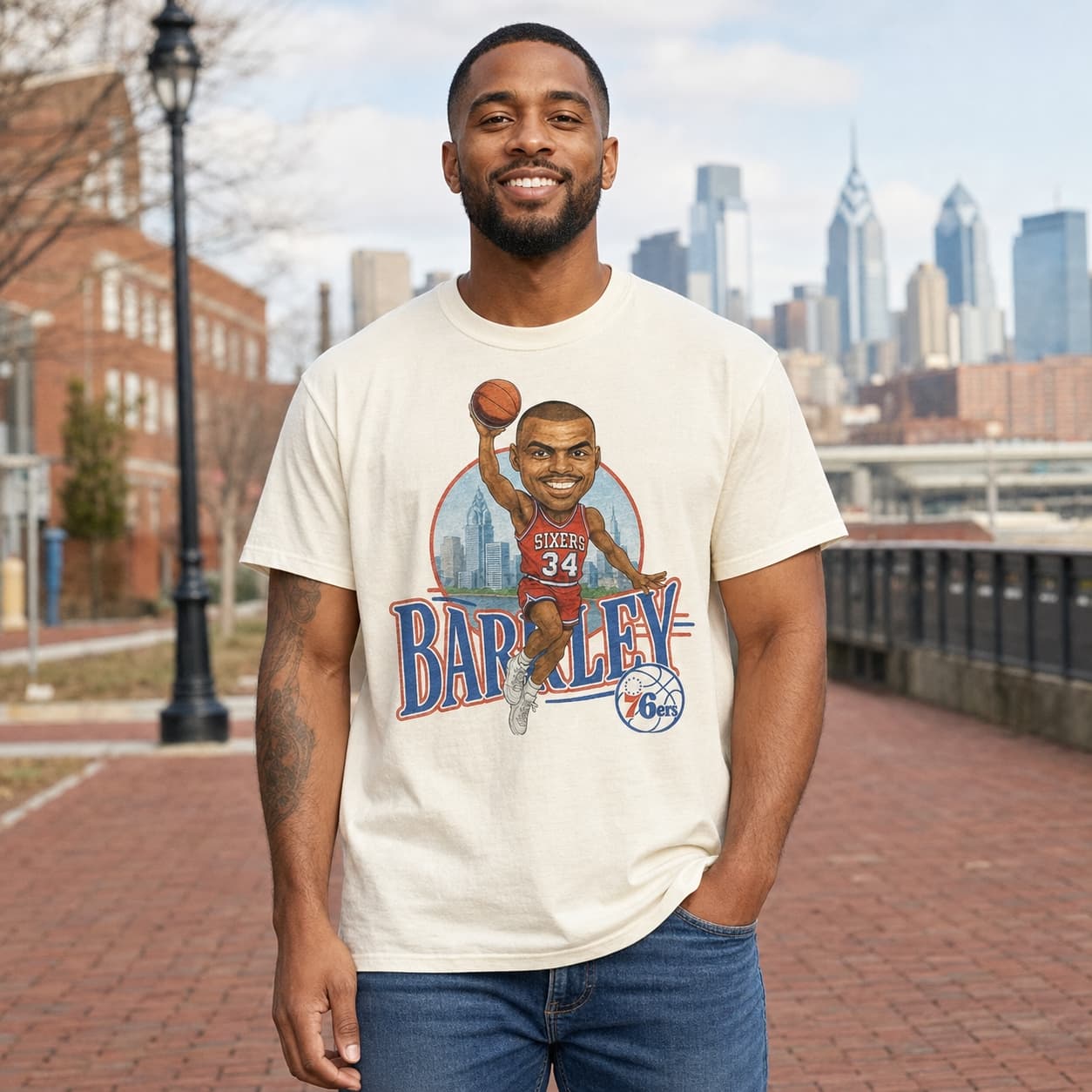 Philadelphia 76ers Charles Barkley Retro Basketball 1986 Shirt