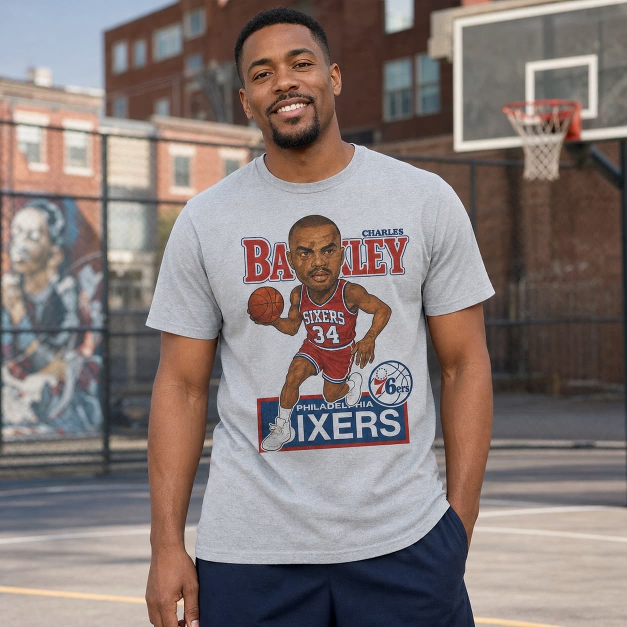 Philadelphia 76ers Charles Barkley Retro Basketball 1987 Shirt