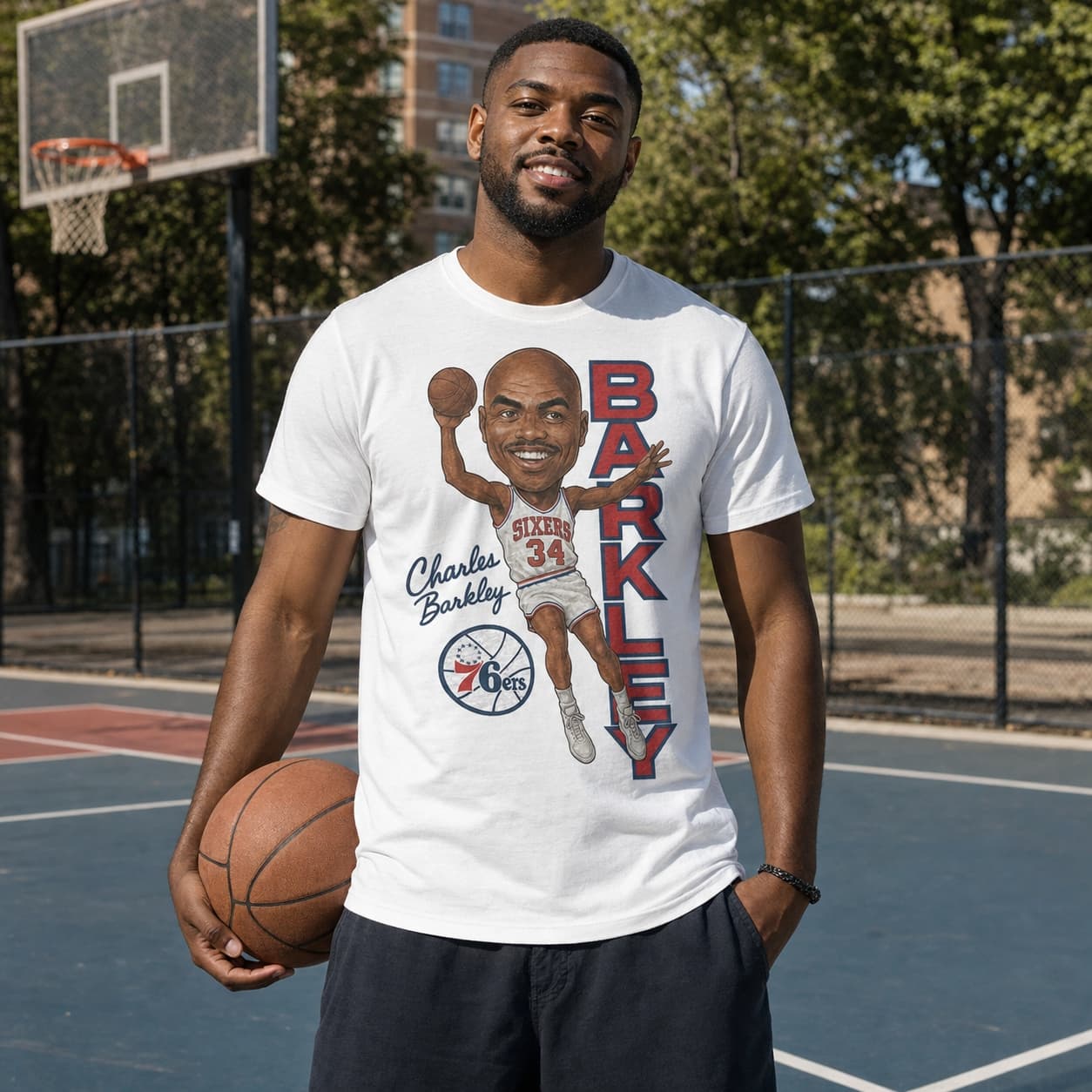 Philadelphia 76ers Charles Barkley Rookie Retro Basketball 1984 Shirt