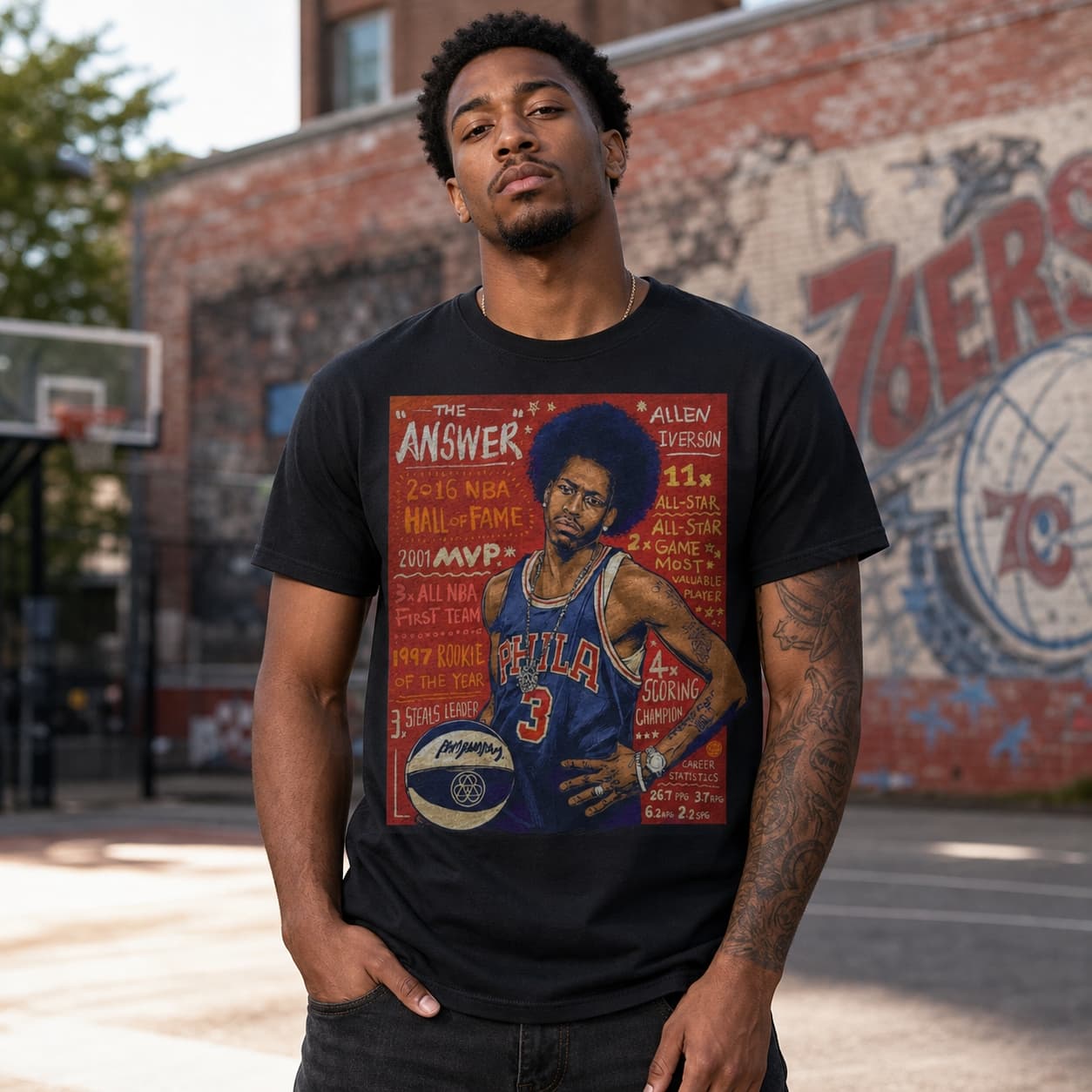 Philadelphia 76ers Retro Allen Iverson Basketball 1996 Shirt