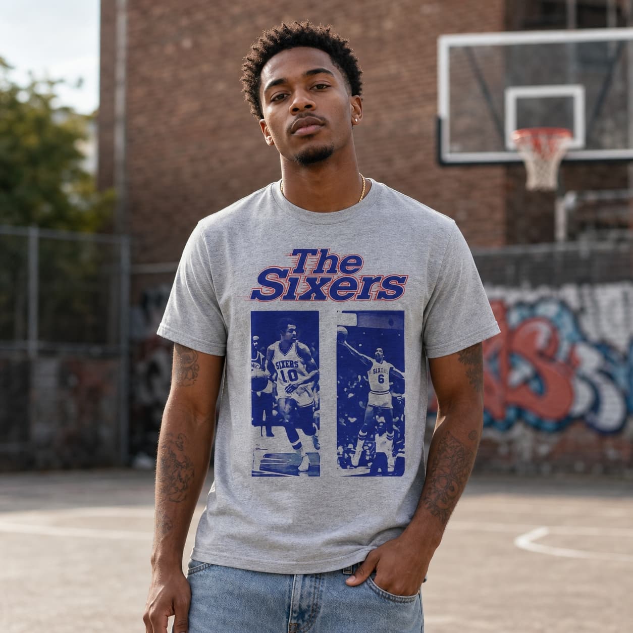 Philadelphia 76ers Retro Basketball 1977 Shirt