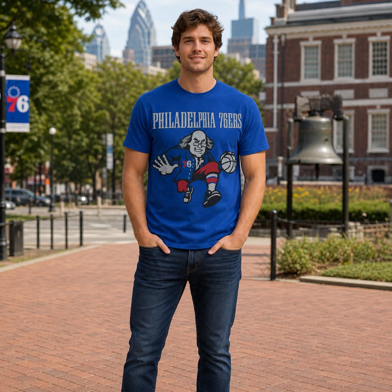 Philadelphia 76ers Retro Basketball Nostalgic Mascot Shirt