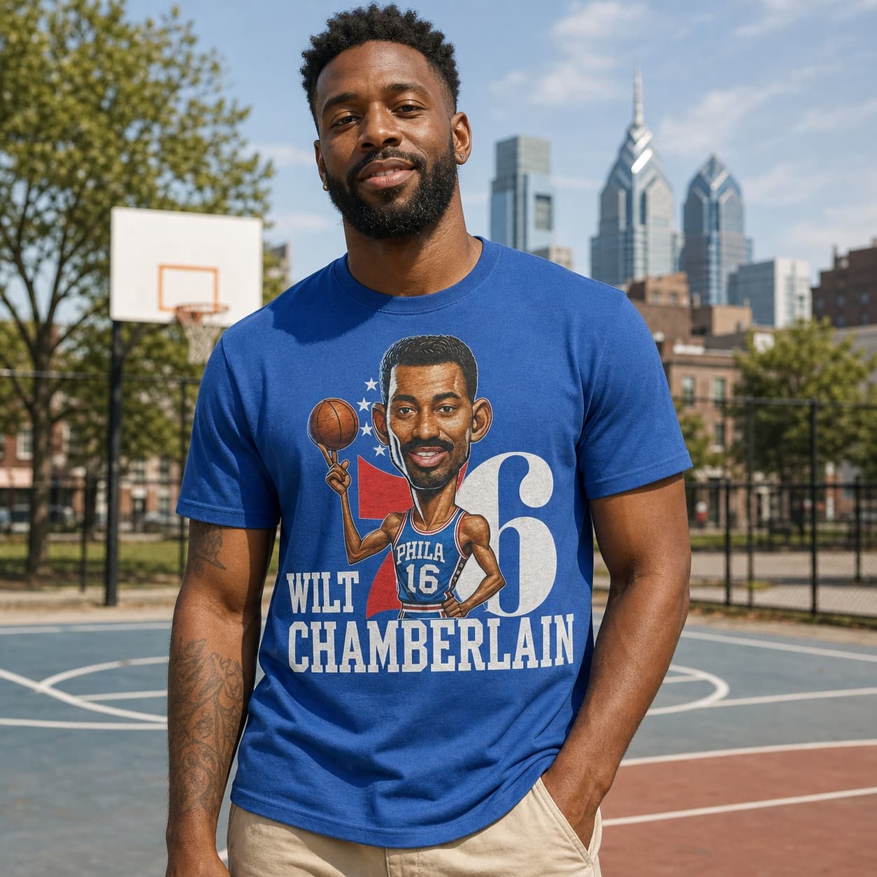 Philadelphia 76ers Wilt Chamberlain Exclusive Retro Basketball 1965 Shirt
