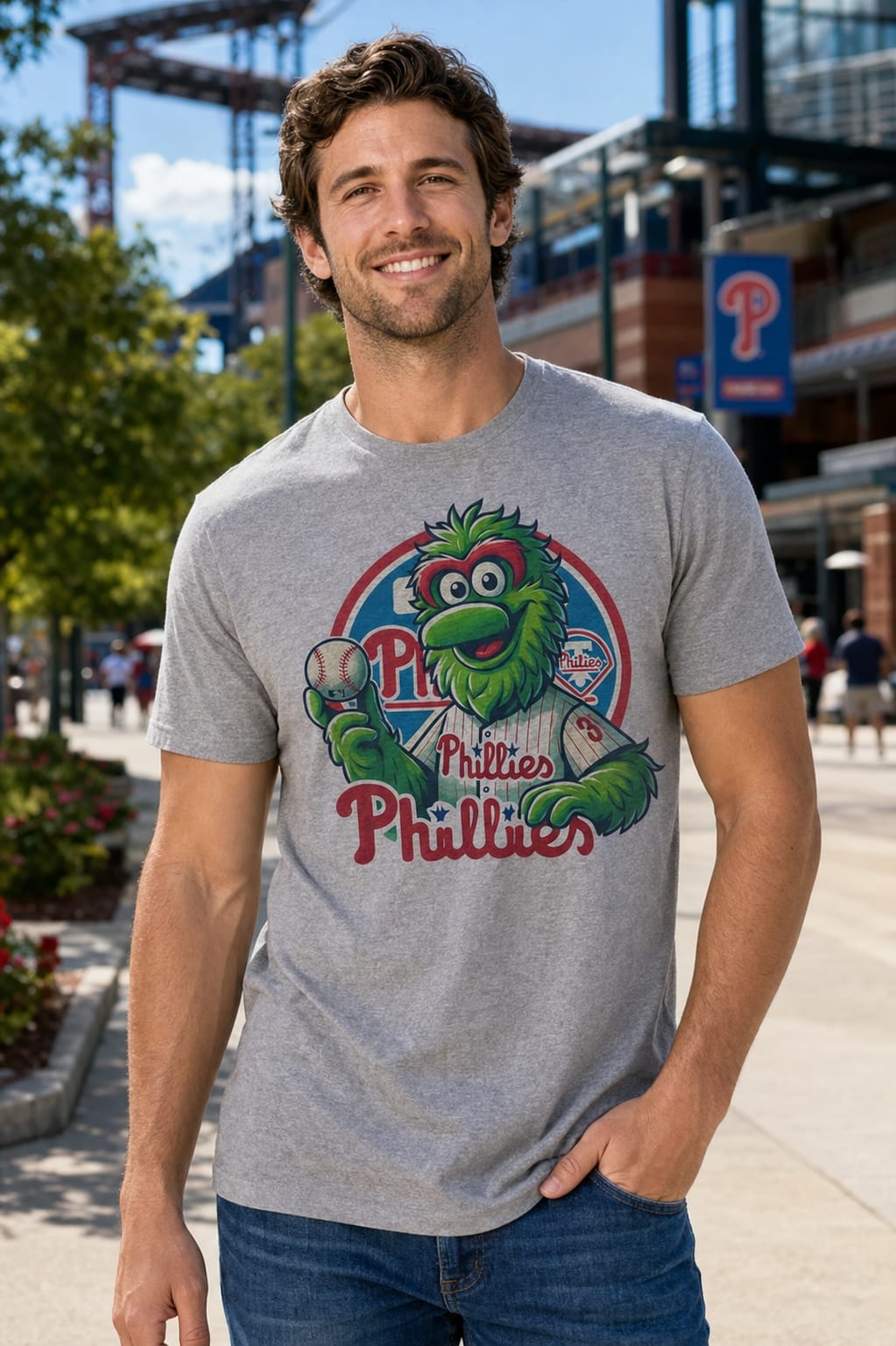 Philadelphia Phillies Exclusive Retro Baseball Mascot Artwork Shirt
