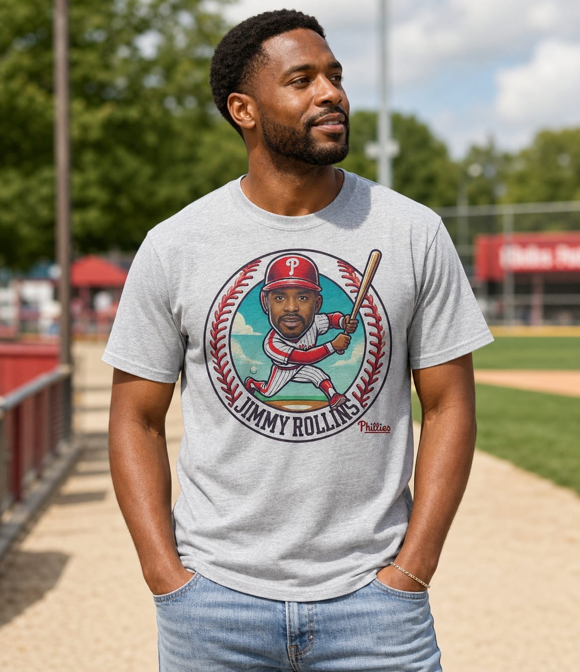 Philadelphia Phillies Jimmy Rollins Exclusive Retro Baseball Artwork Shirt