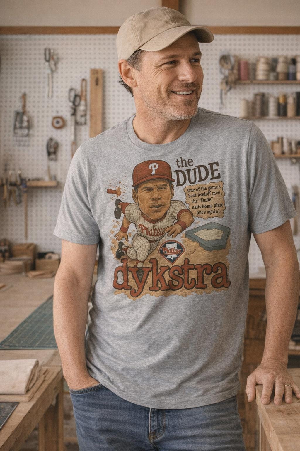 Philadelphia Phillies Lenny Dykstra Nails Retro Baseball 1991 Artwork Shirt