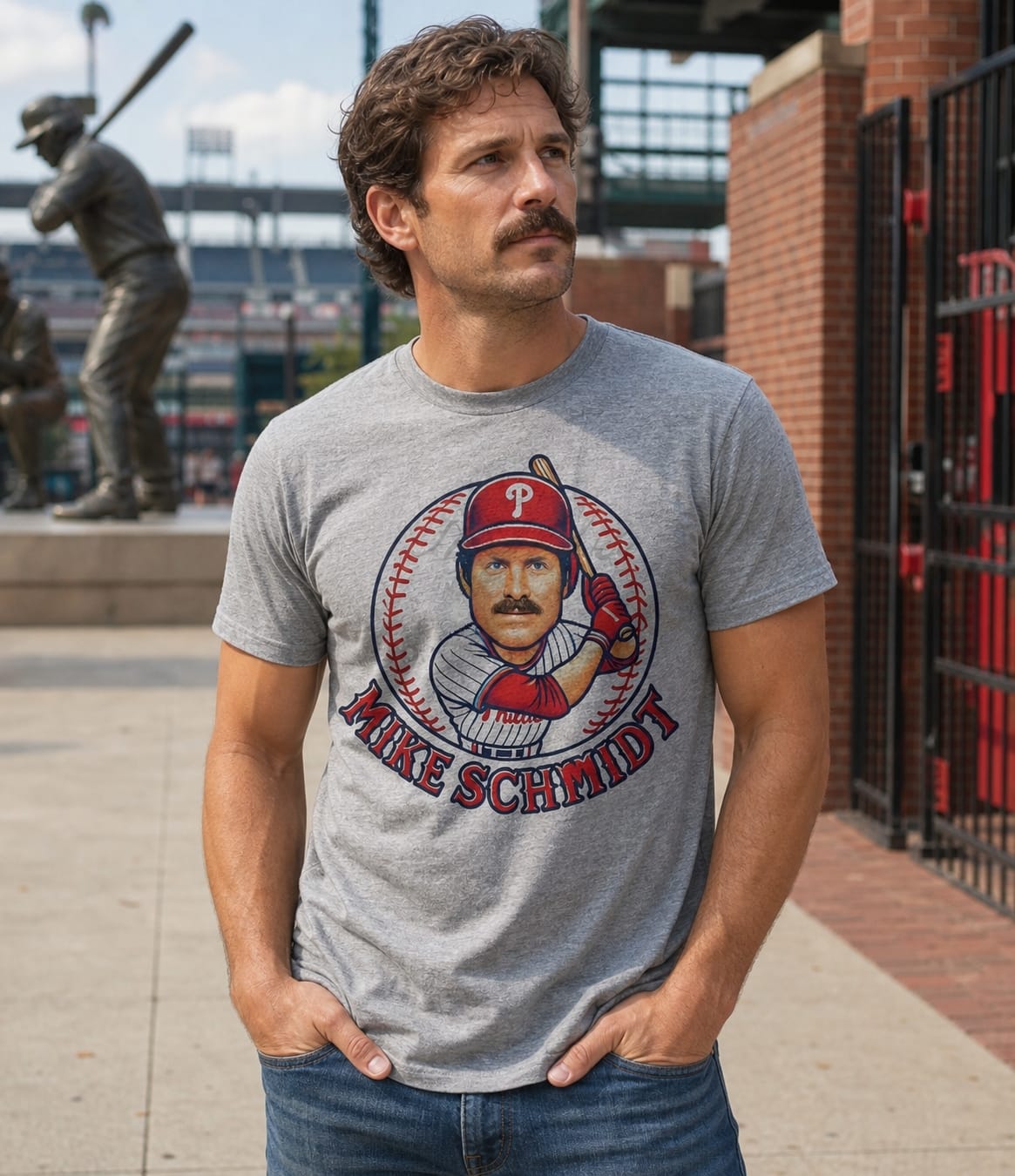 Philadelphia Phillies Mike Schmidt Exclusive Retro Baseball Artwork Shirt