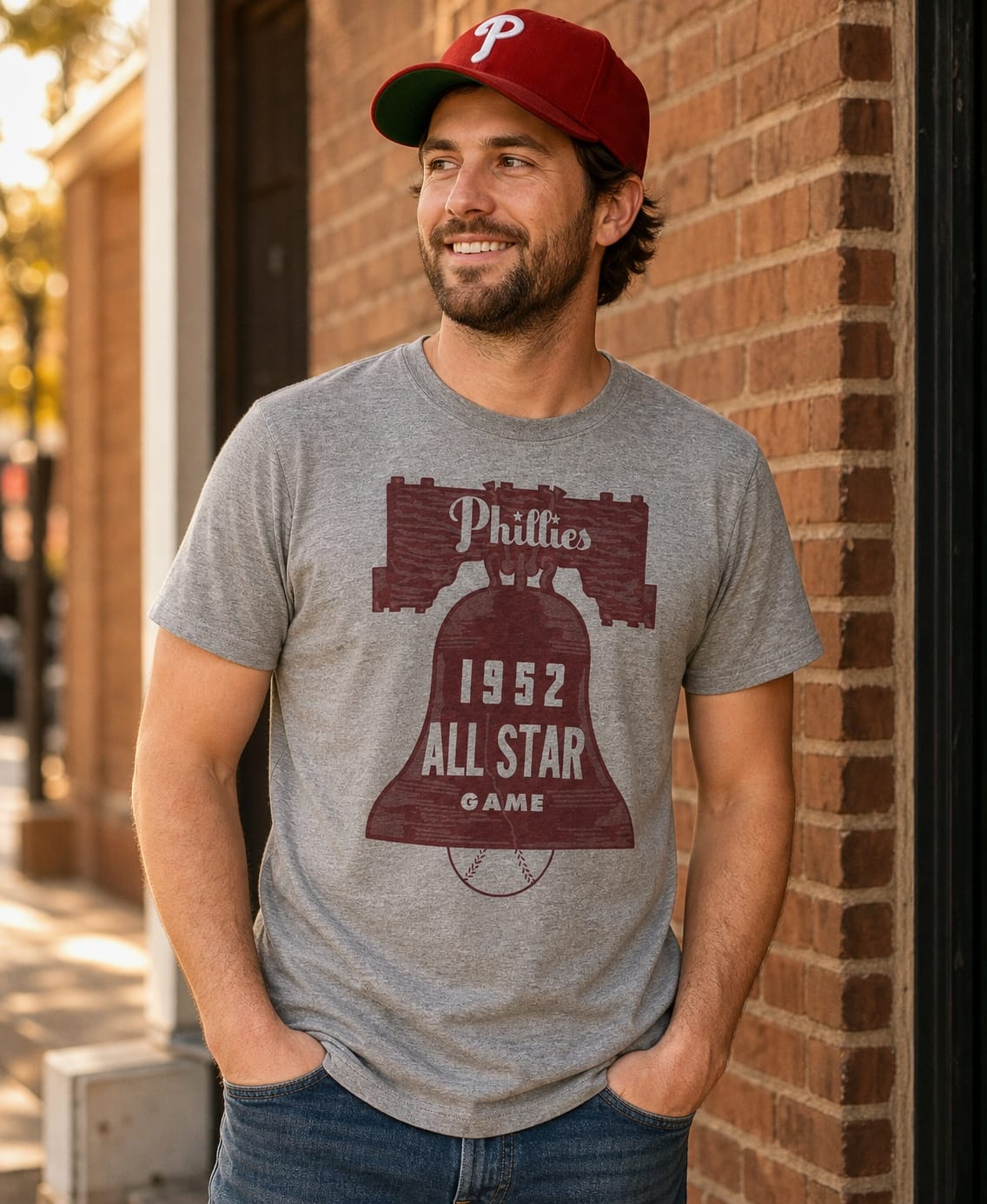 Philadelphia Phillies Retro All Star Game Baseball 1952 Artwork T-Shirt