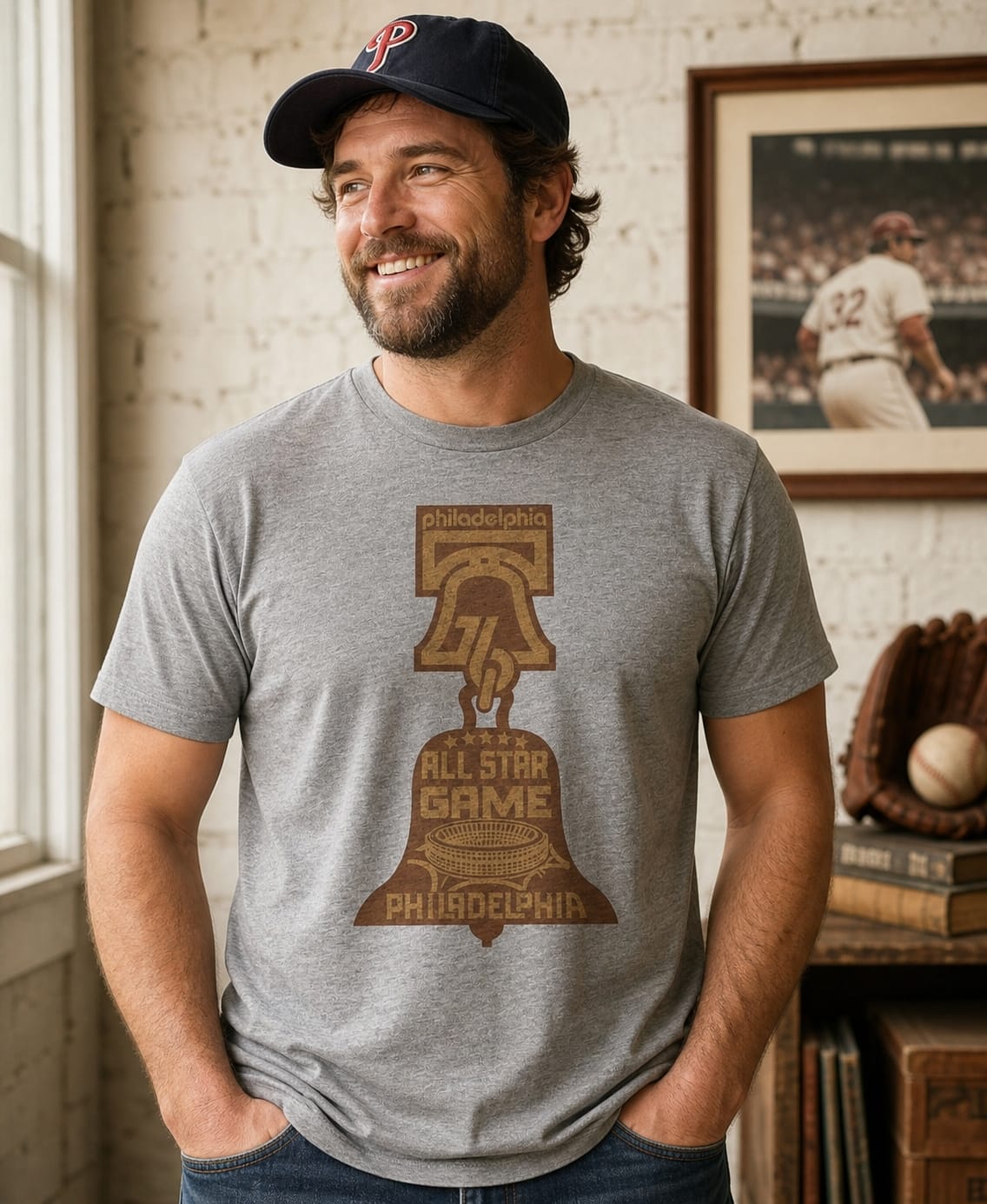 Philadelphia Phillies Retro All Star Game Baseball 1976 Artwork Shirt