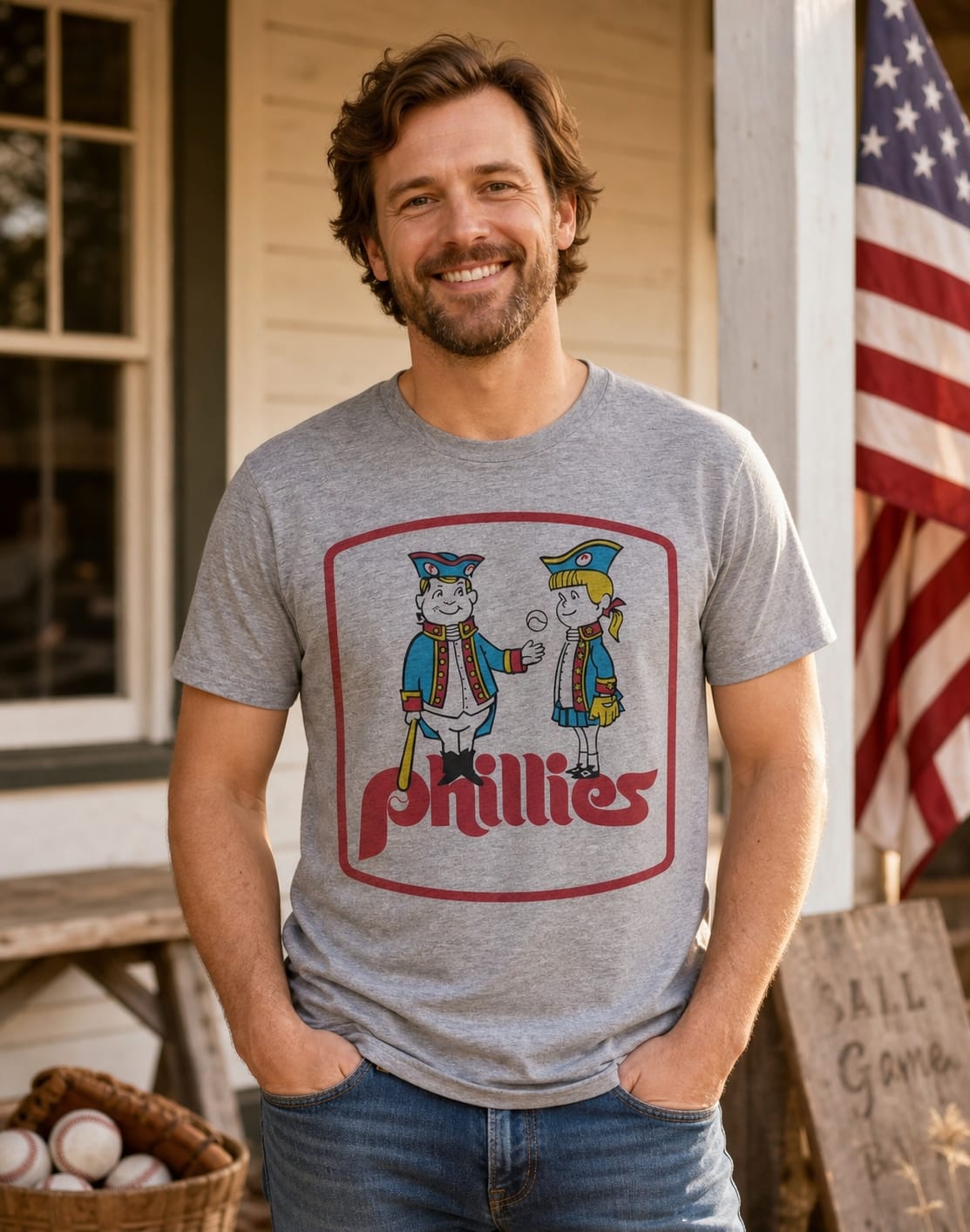 Philadelphia Phillies Retro Baseball 1976 Artwork Shirt