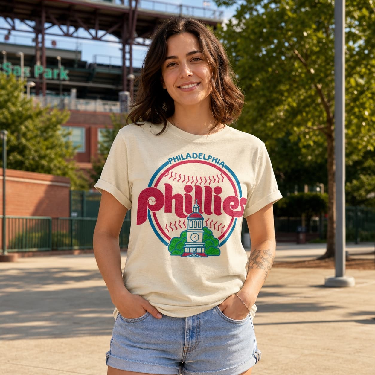 Philadelphia Phillies Retro Baseball 1984 Artwork Shirt