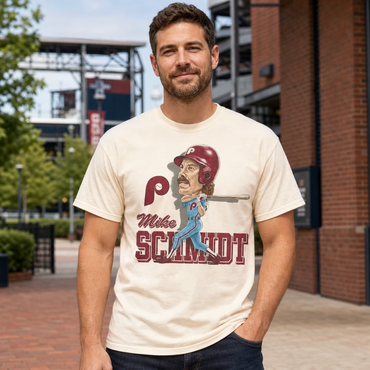 Philadelphia Phillies Retro Mike Schmidt Baseball 1984 Artwork Shirt