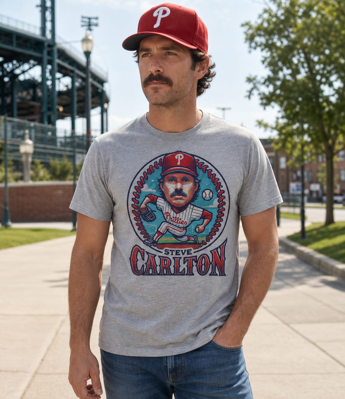 Philadelphia Phillies Steve Carlton Exclusive Retro Baseball Artwork Shirt