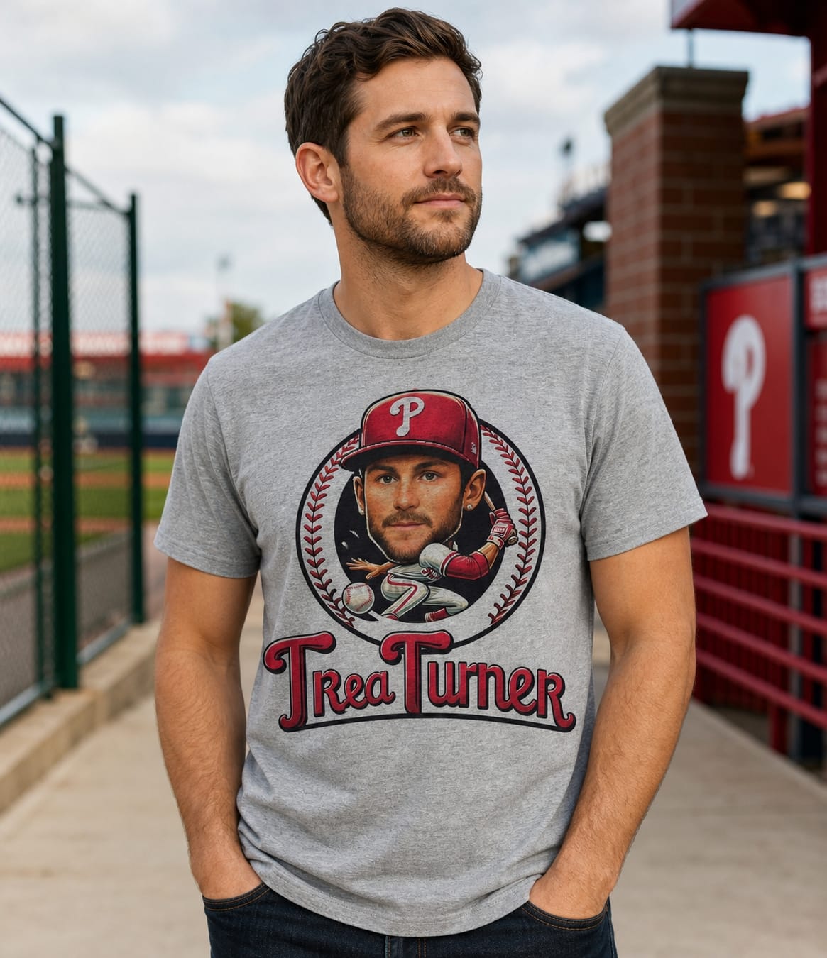 Philadelphia Phillies Trea Turner Exclusive Retro Baseball Artwork Shirt