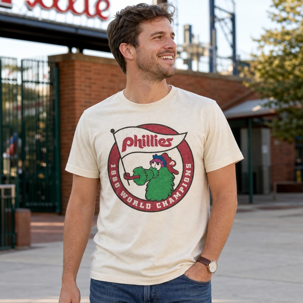 Philadelphia Phillies World Champions Vintage Baseball 1980 Artwork Shirt