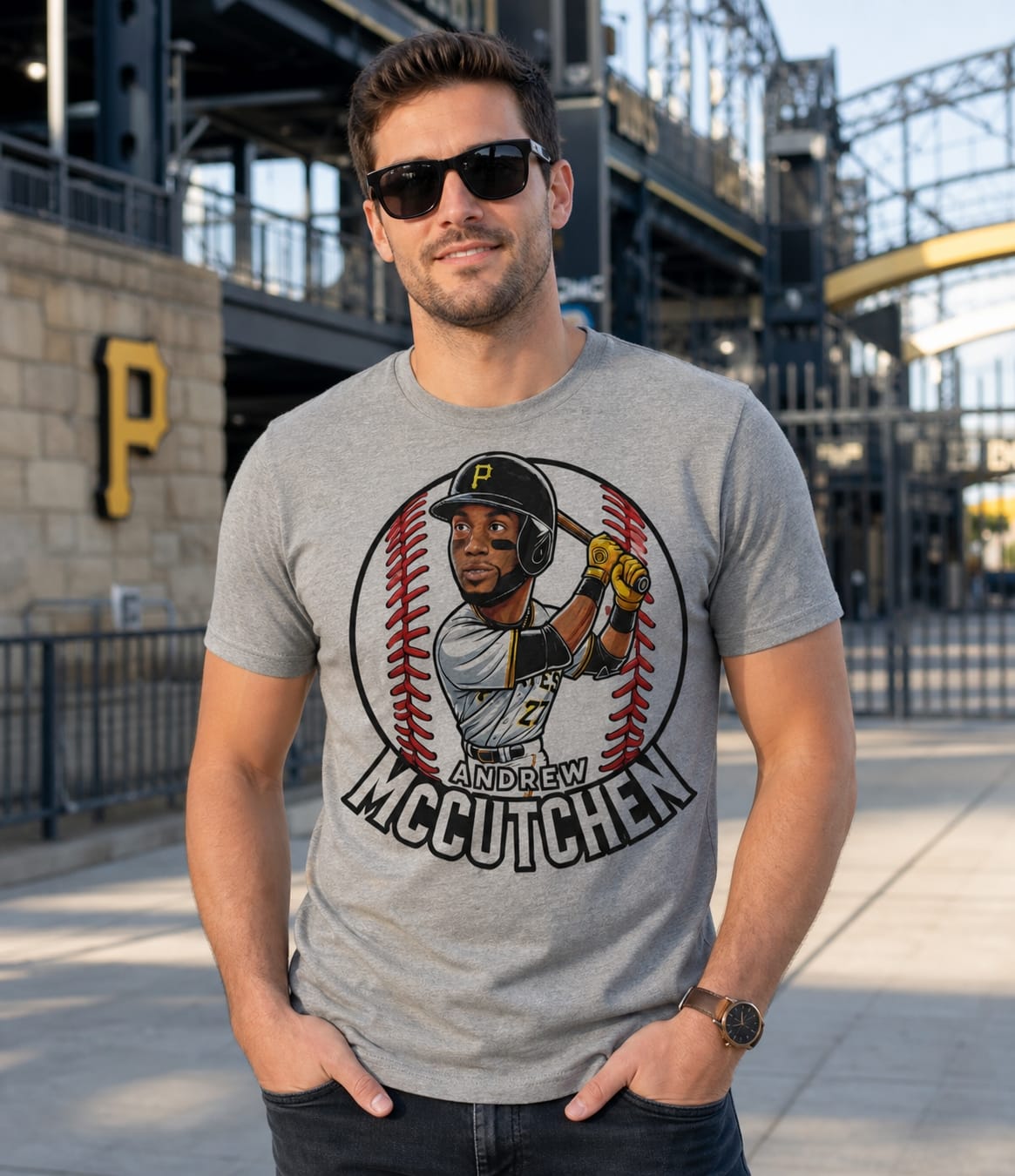 Pittsburgh Pirates Andrew McCutchen Exclusive Retro Baseball Artwork Shirt