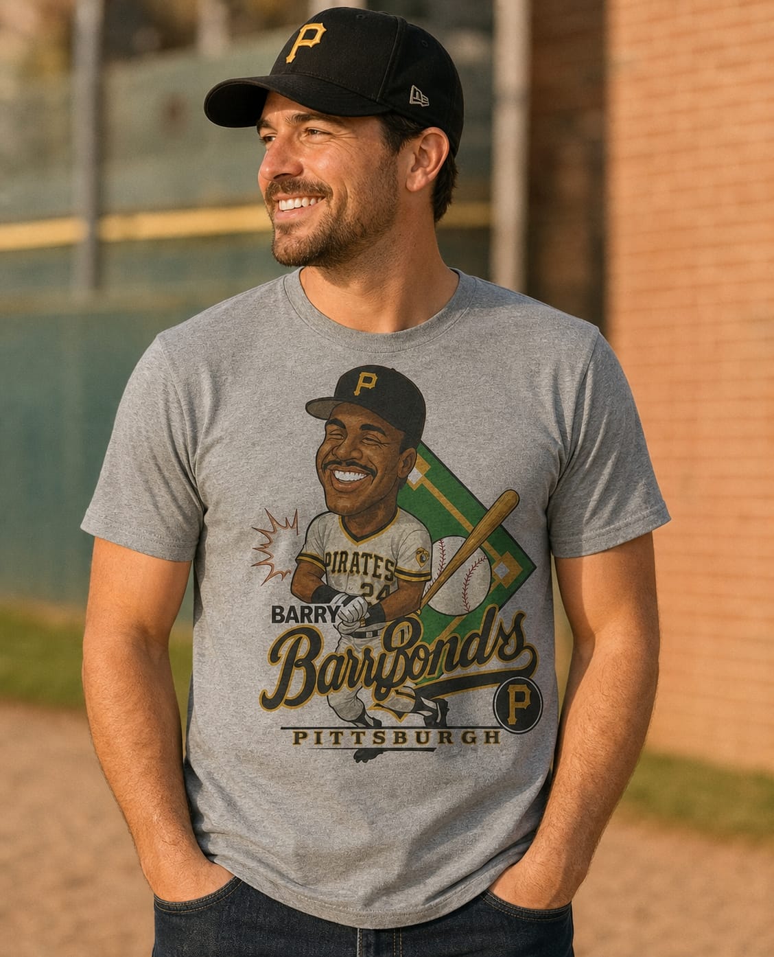Pittsburgh Pirates Barry Bonds Exclusive Retro Baseball 1986 Artwork T-Shirt