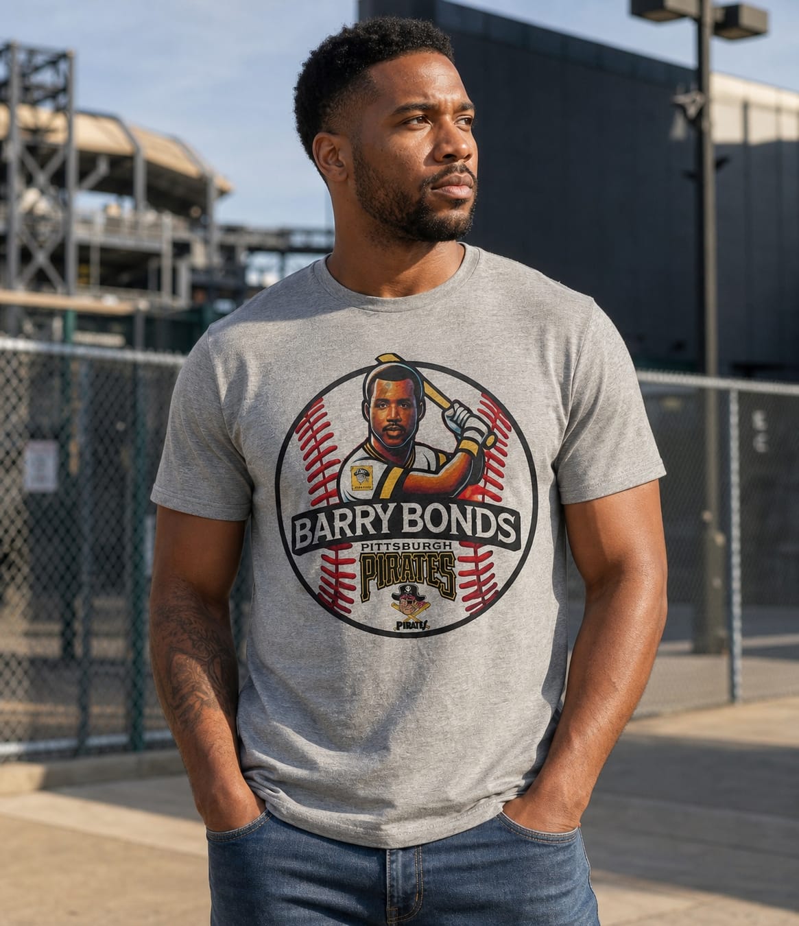 Pittsburgh Pirates Barry Bonds Exclusive Retro Baseball Artwork Shirt