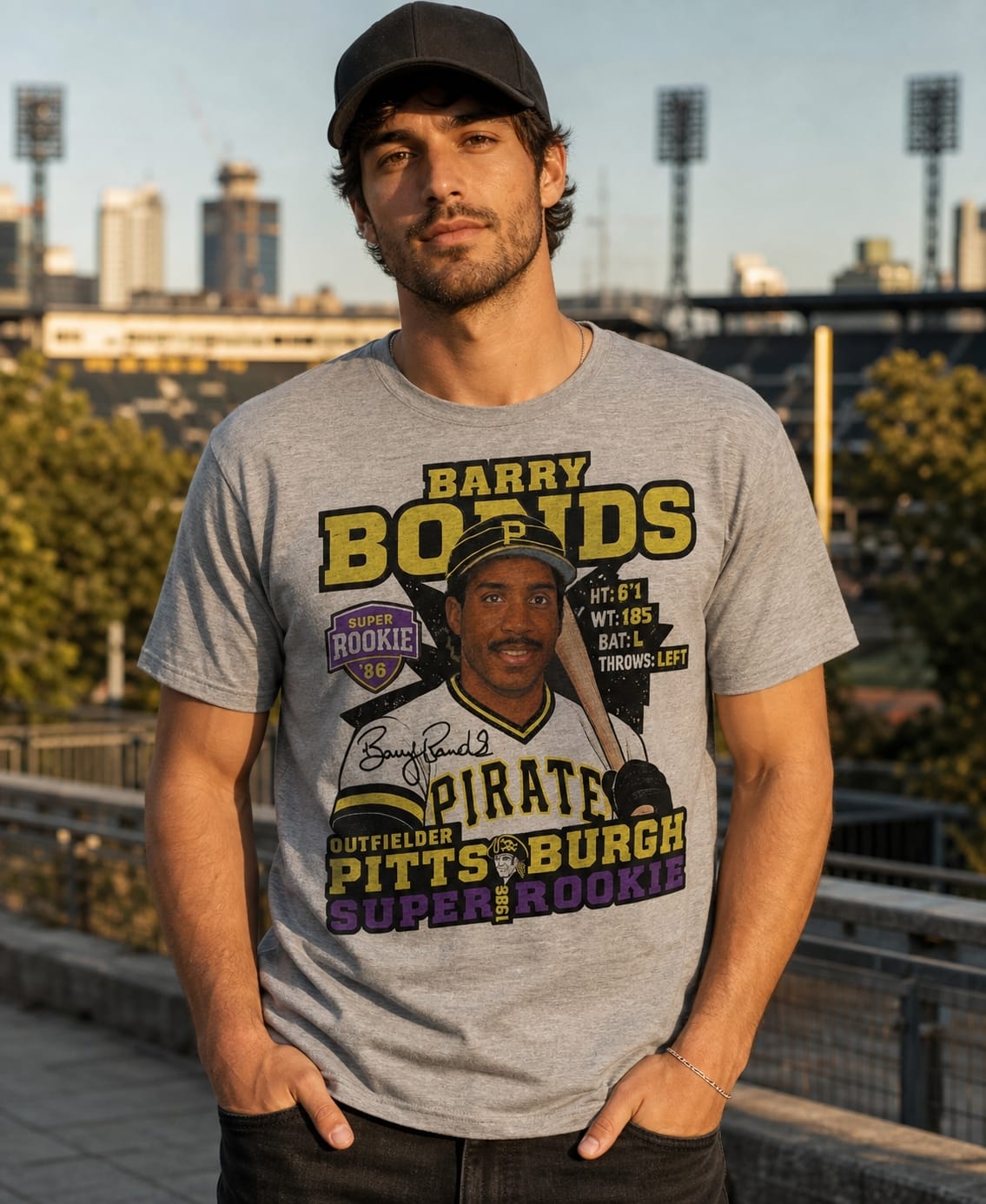 Pittsburgh Pirates Barry Bonds RC Exclusive Retro Baseball 1986 Artwork Shirt