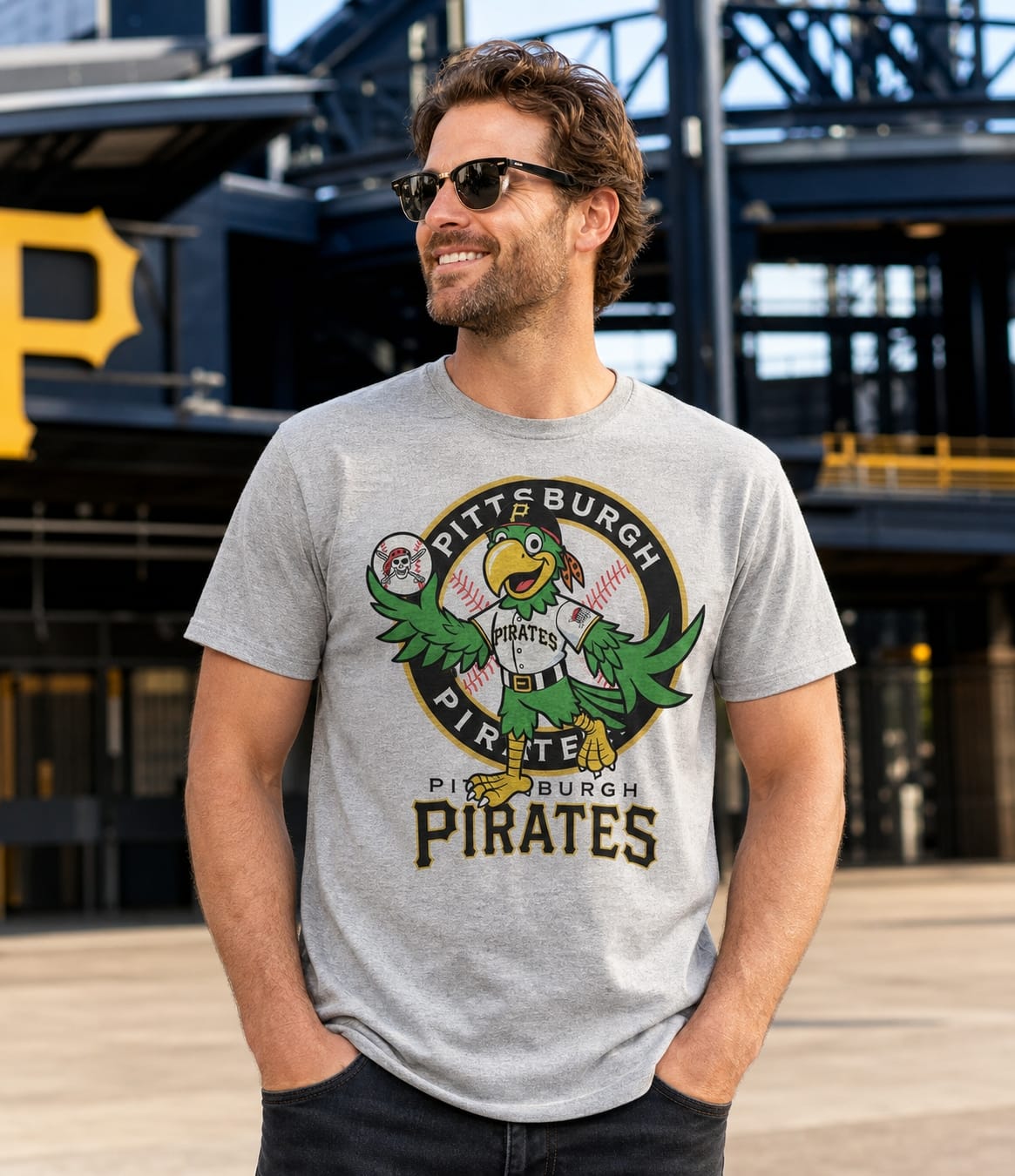 Pittsburgh Pirates Exclusive Retro Baseball Mascot Artwork Shirt