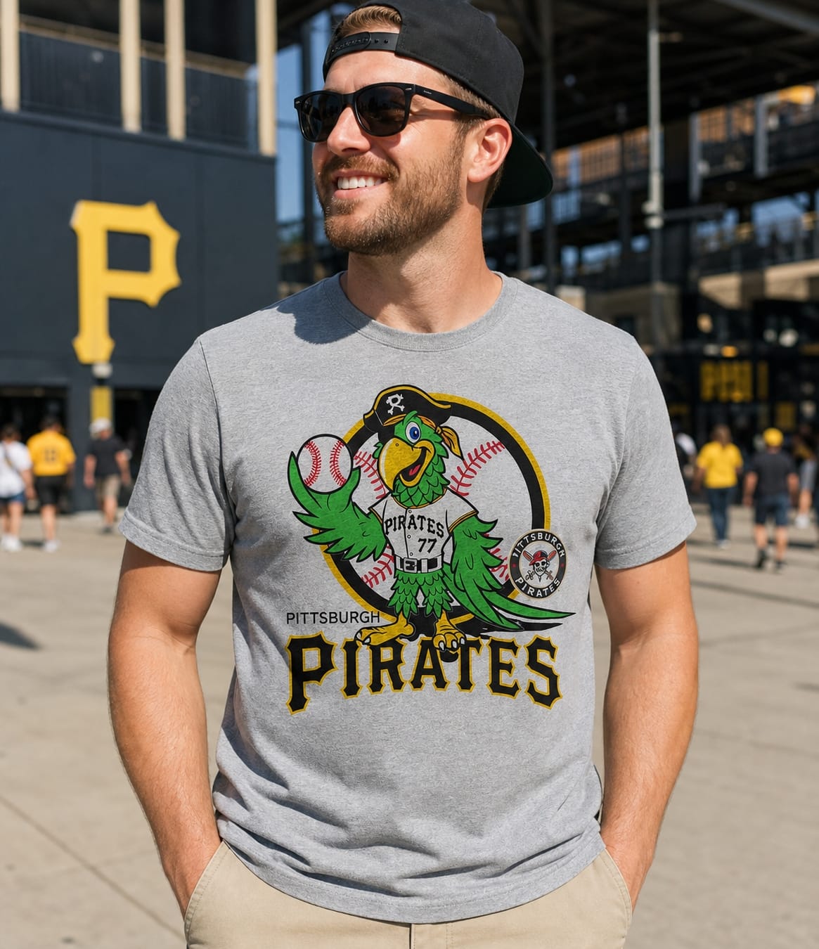 Pittsburgh Pirates Parrot Exclusive Retro Baseball Mascot Artwork Shirt