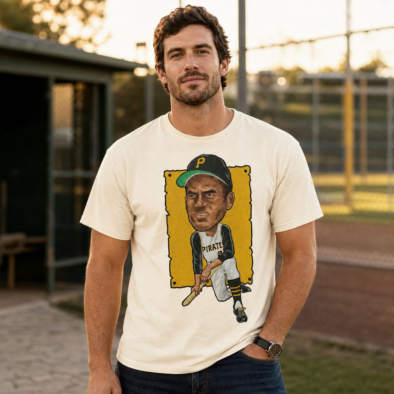 Pittsburgh Pirates Retro Roberto Clemente Baseball 1959 Artwork Shirt