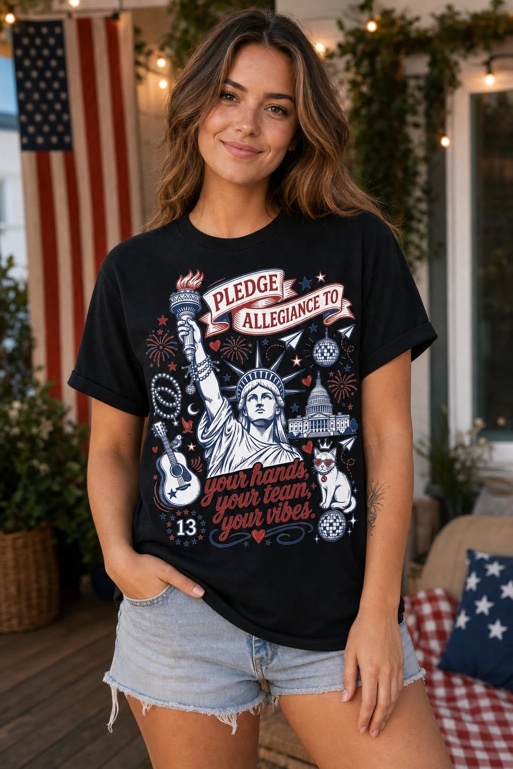 Pledge Allegiance 4th of July Team Vibes  Shirt