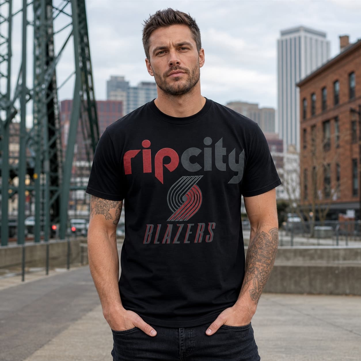 Portland Trailblazers Retro Basketball Rip City Shirt