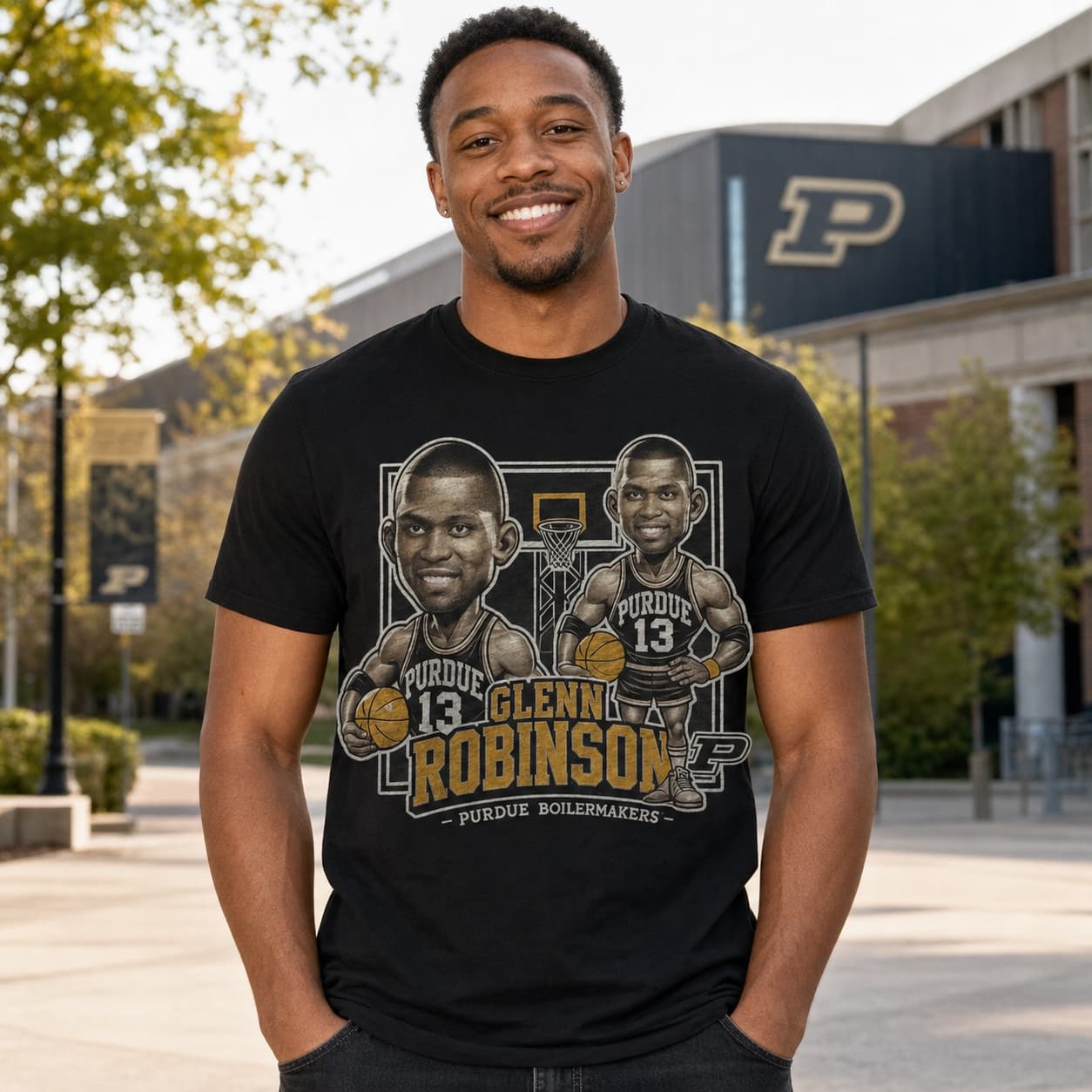 Purdue Boilermakers Glenn Robinson Exclusive Retro Basketball 1993 Shirt