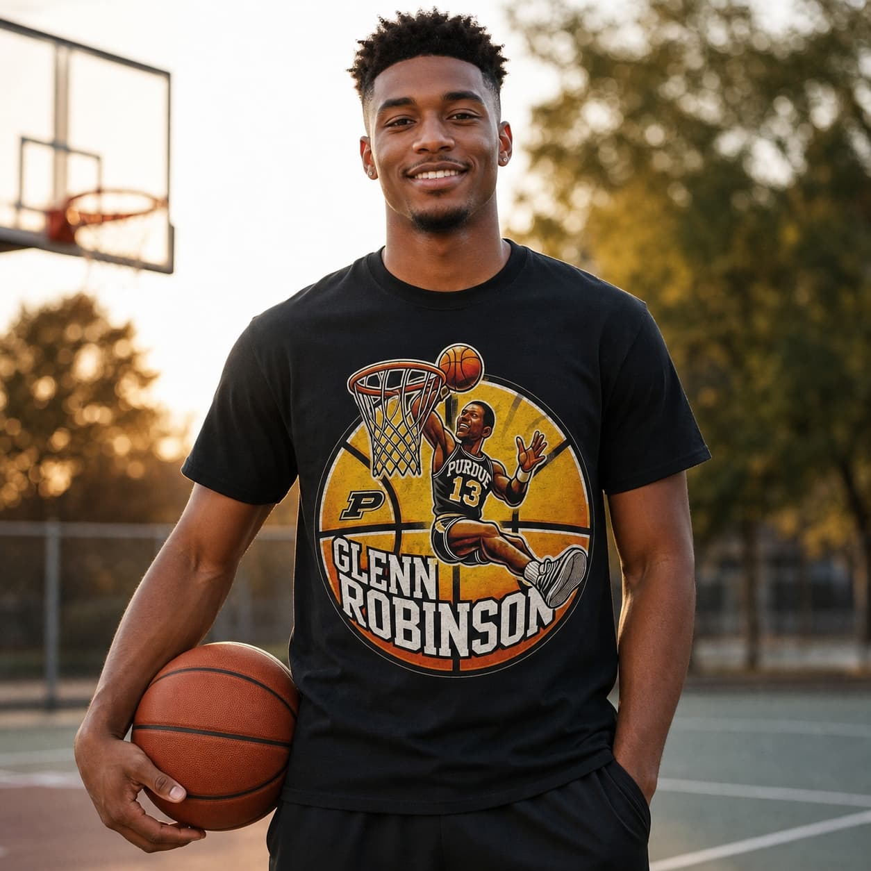 Purdue Boilermakers Glenn Robinson Exclusive Retro March Madness Basketball Shirt