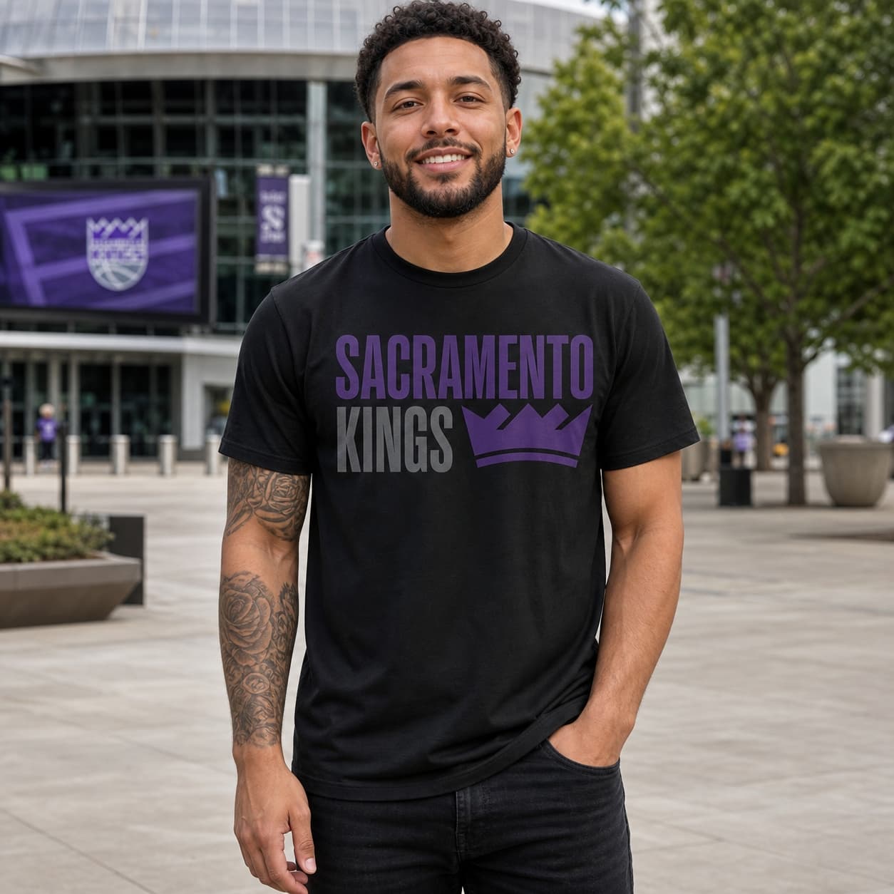 Sacramento Kings Retro Basketball Crown Shirt