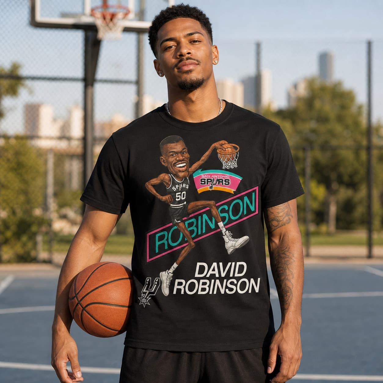 San Antonio Spurs David Robinson Exclusive Retro Basketball 1991 Shirt