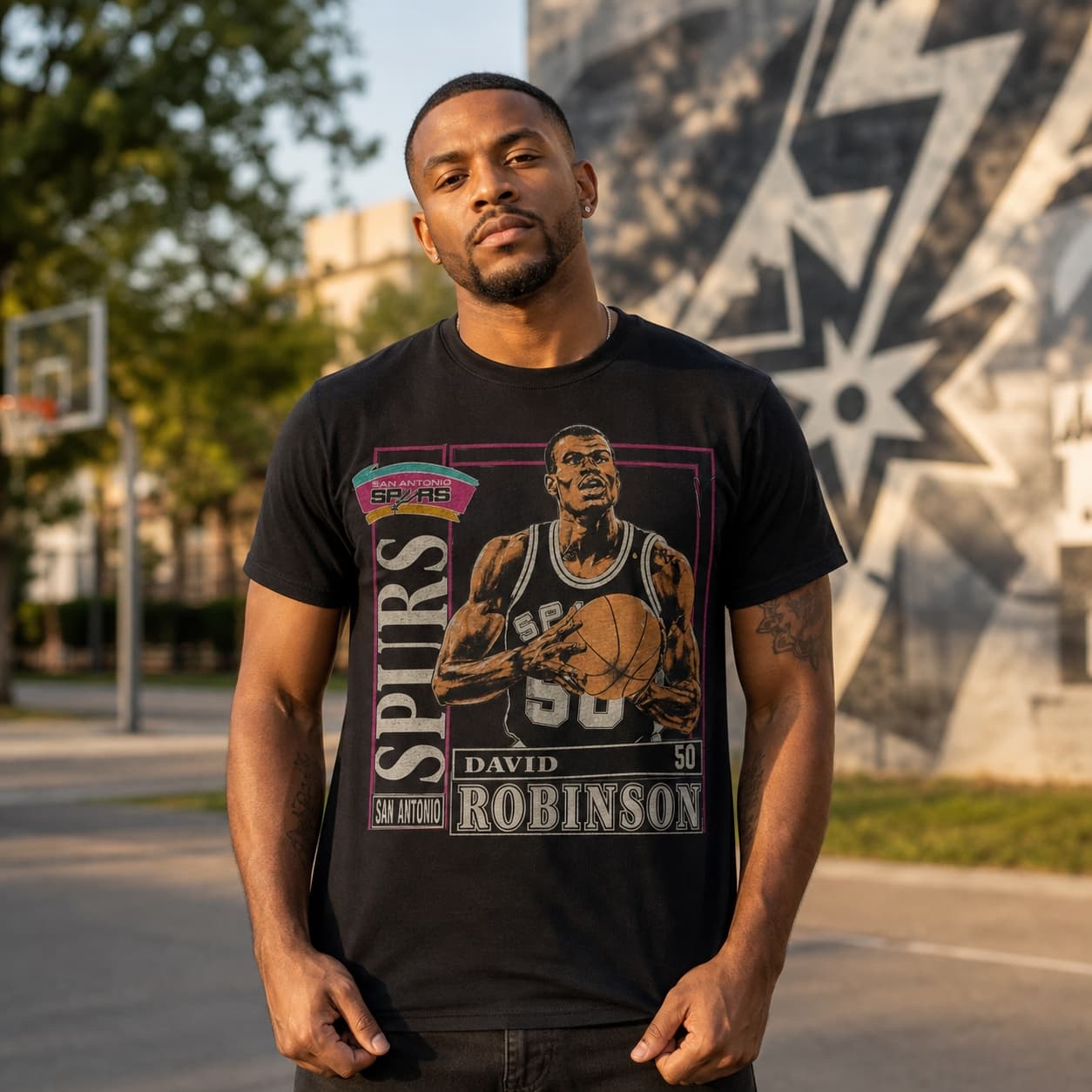 San Antonio Spurs David Robinson Retro Basketball 1990 Shirt
