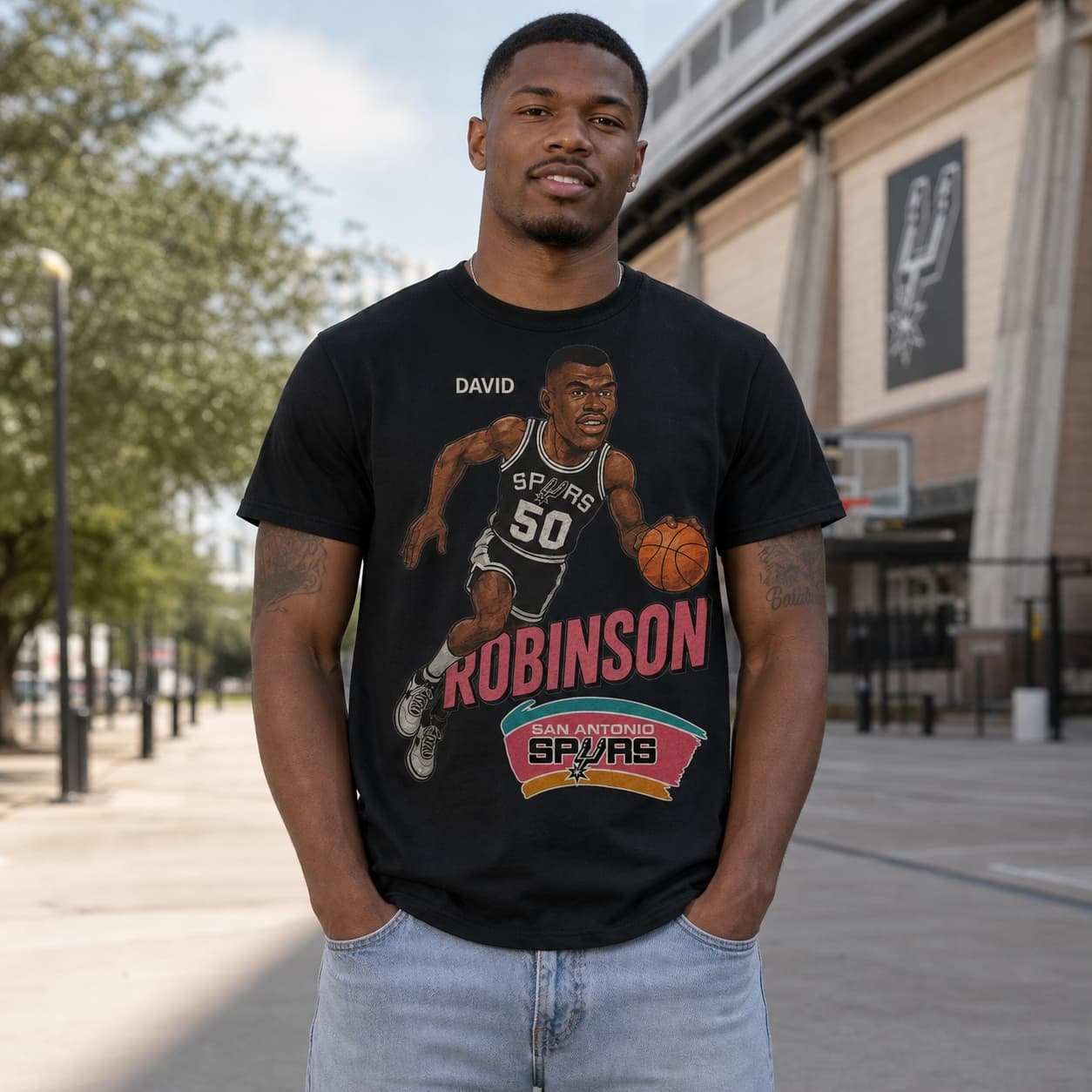 San Antonio Spurs David Robinson Retro Basketball 1992 Shirt